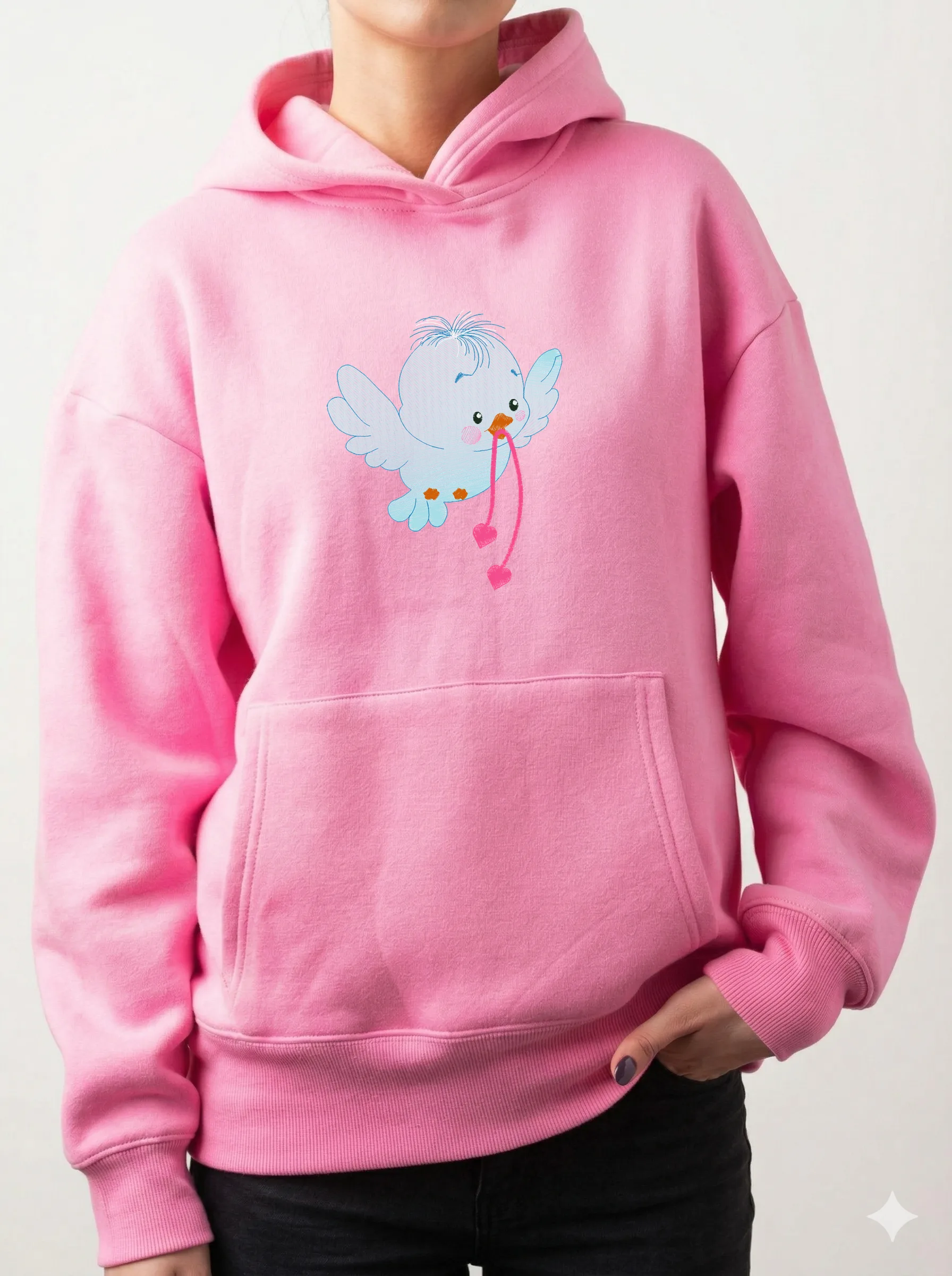 Милая птичка с сердечками (миниатюра 12)