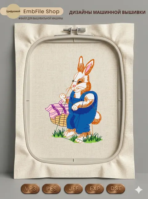 Пасхальный кролик с корзиной