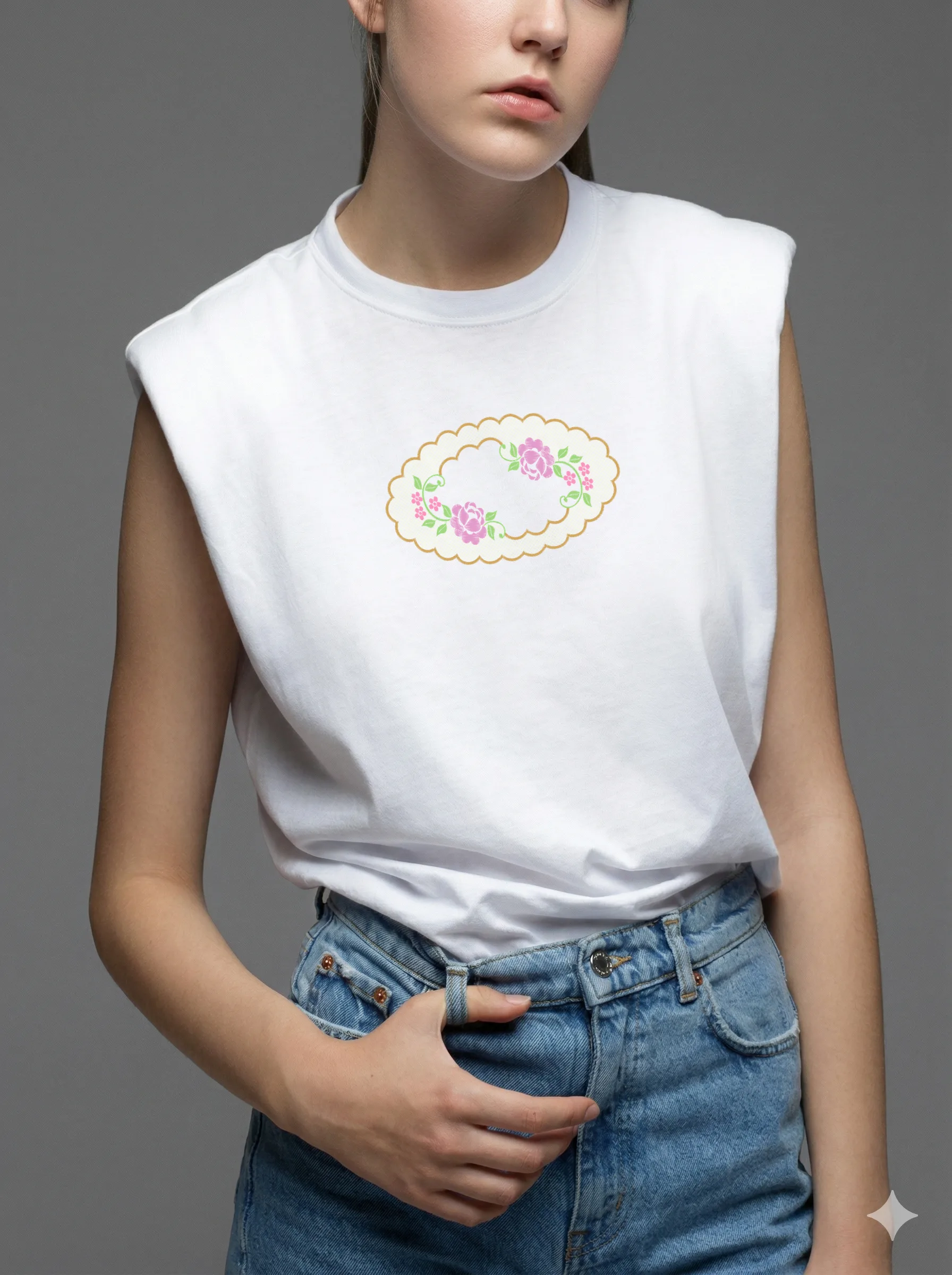 Цветочная овальная рамка (миниатюра 8)