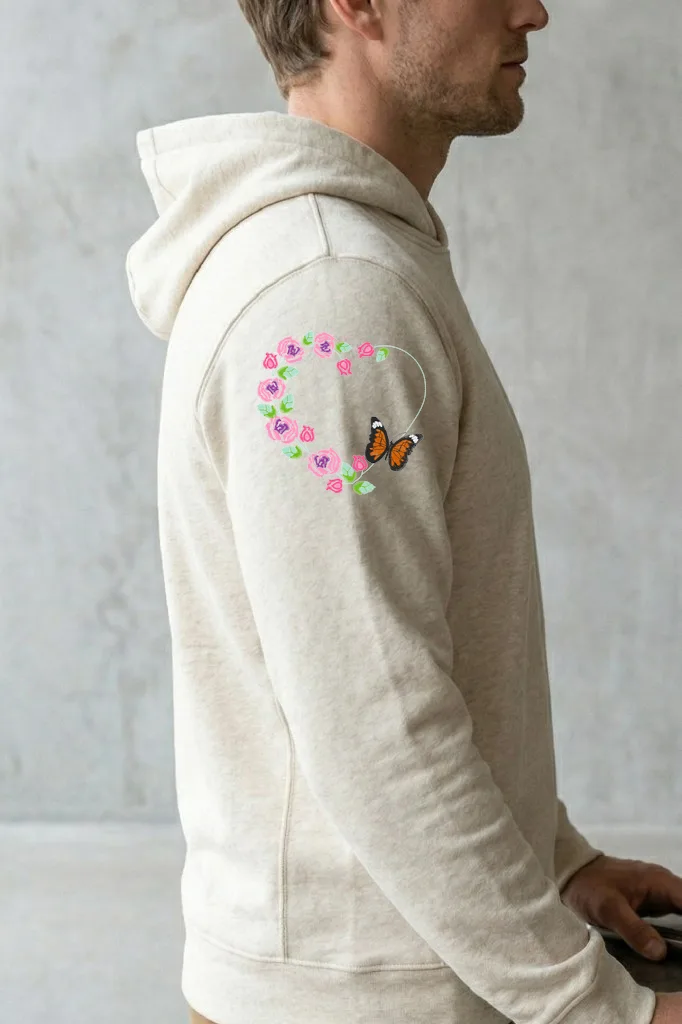 Цветочное сердце с бабочкой (миниатюра 3)