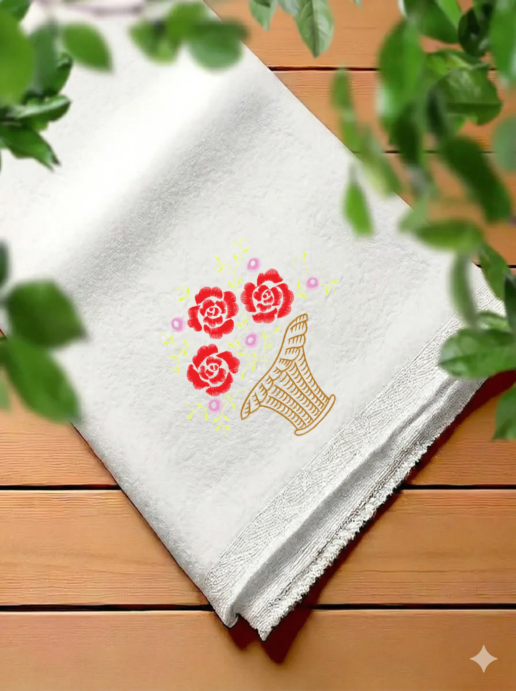 Корзина с алыми розами (миниатюра 7)