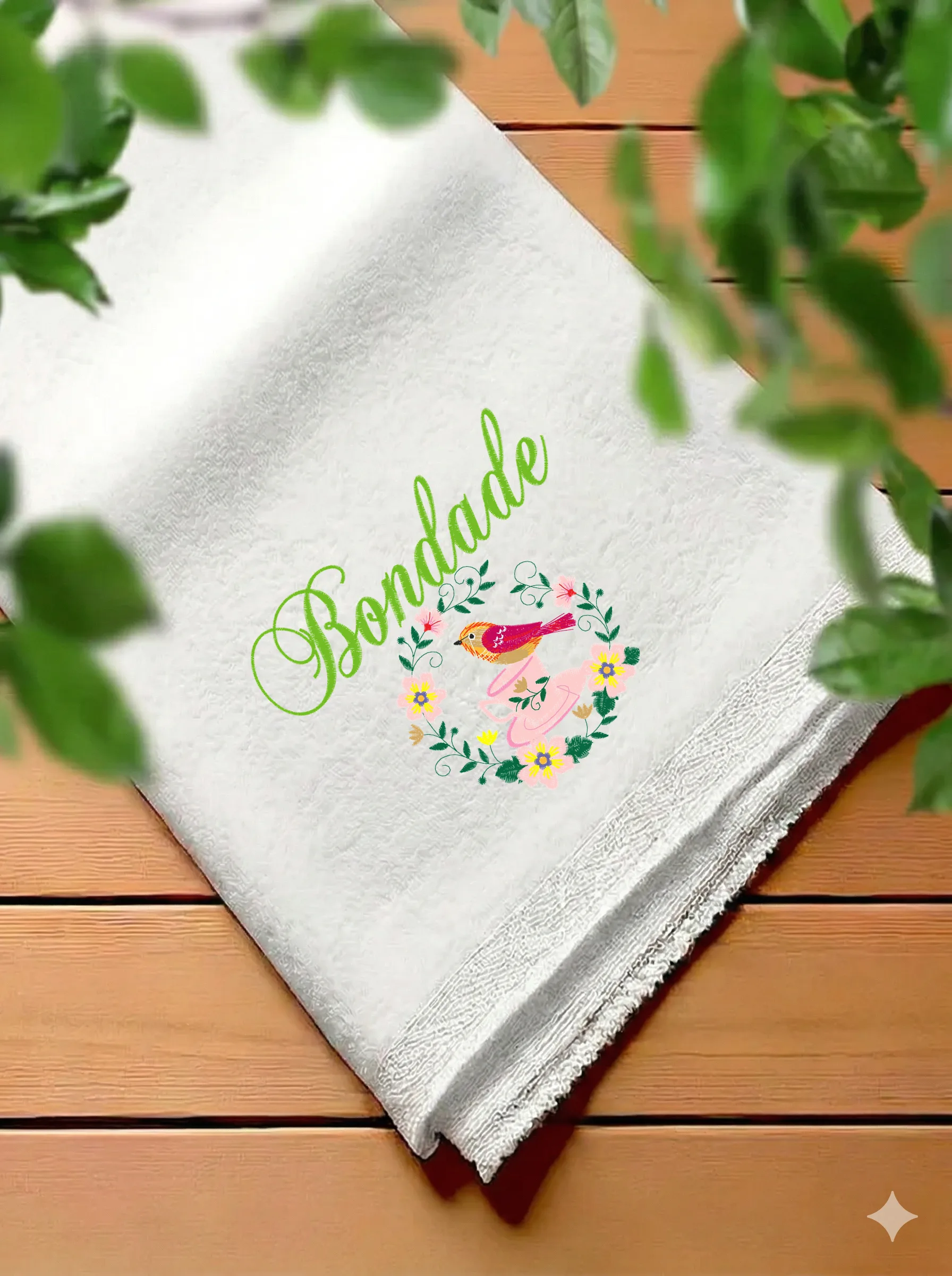 Птичка в цветочном венке (миниатюра 7)
