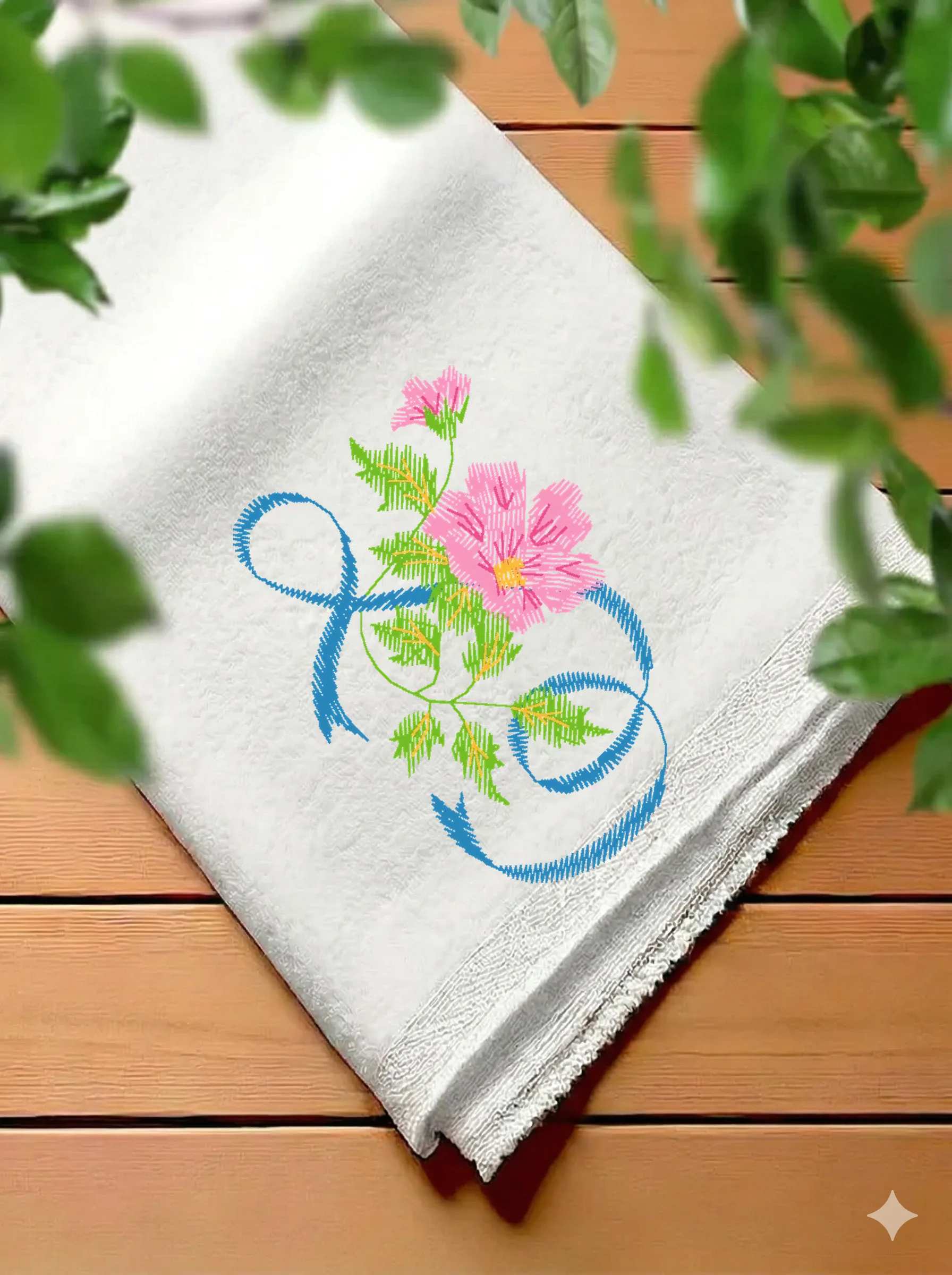 Розовый цветок с лентой (миниатюра 7)