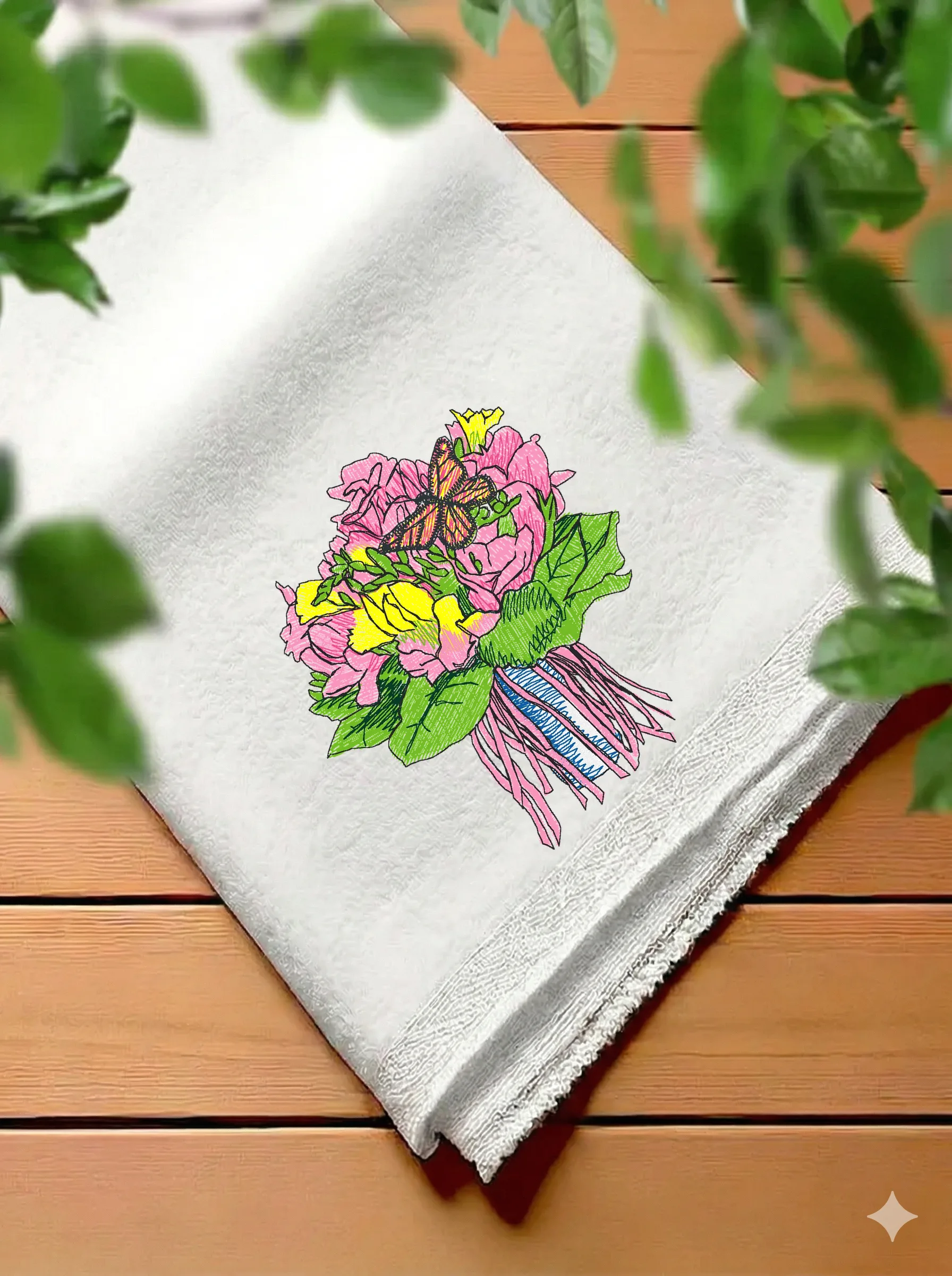 Цветочный букет с бабочкой (миниатюра 7)