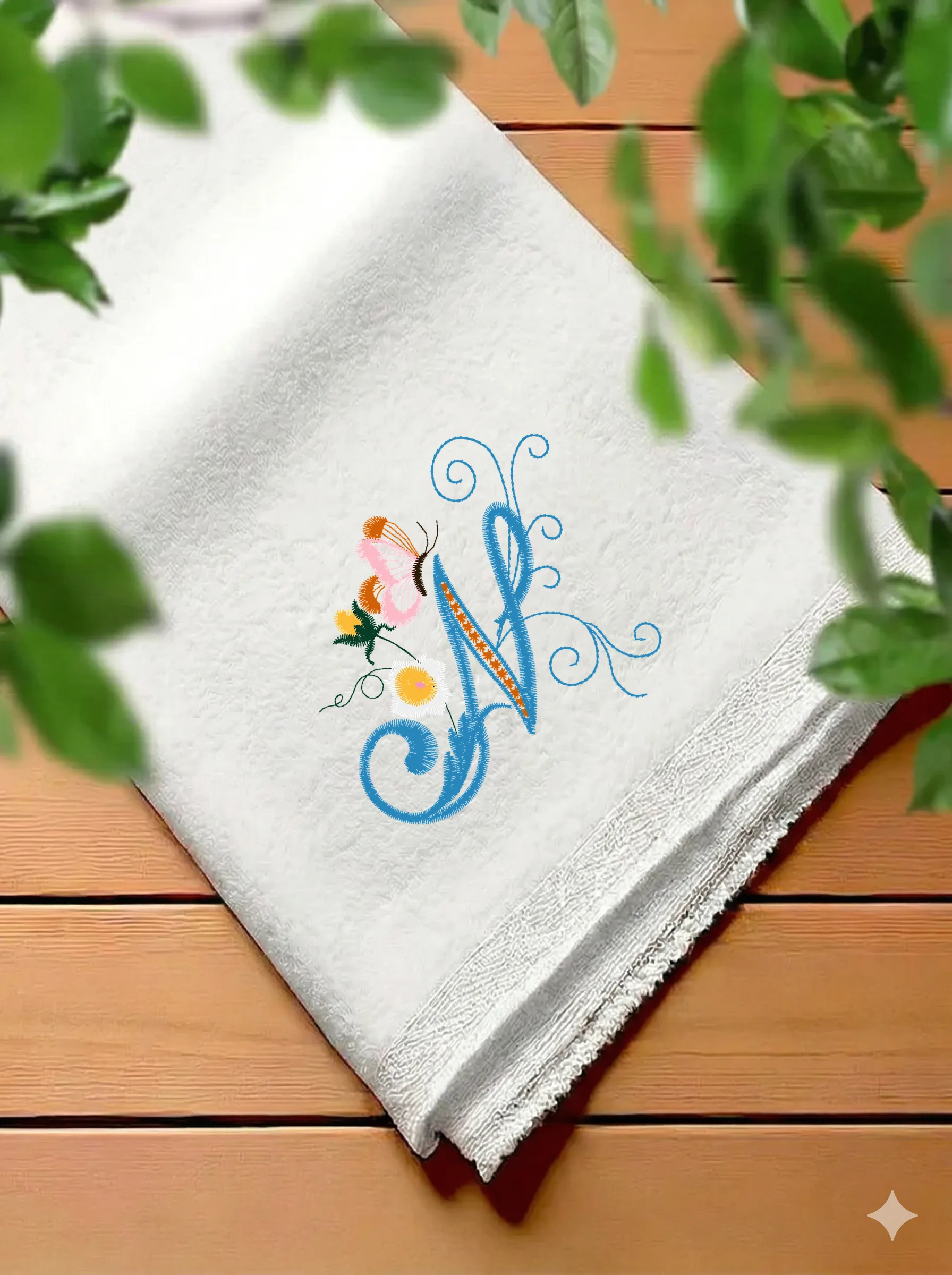Цветочная монограмма с бабочкой (миниатюра 7)