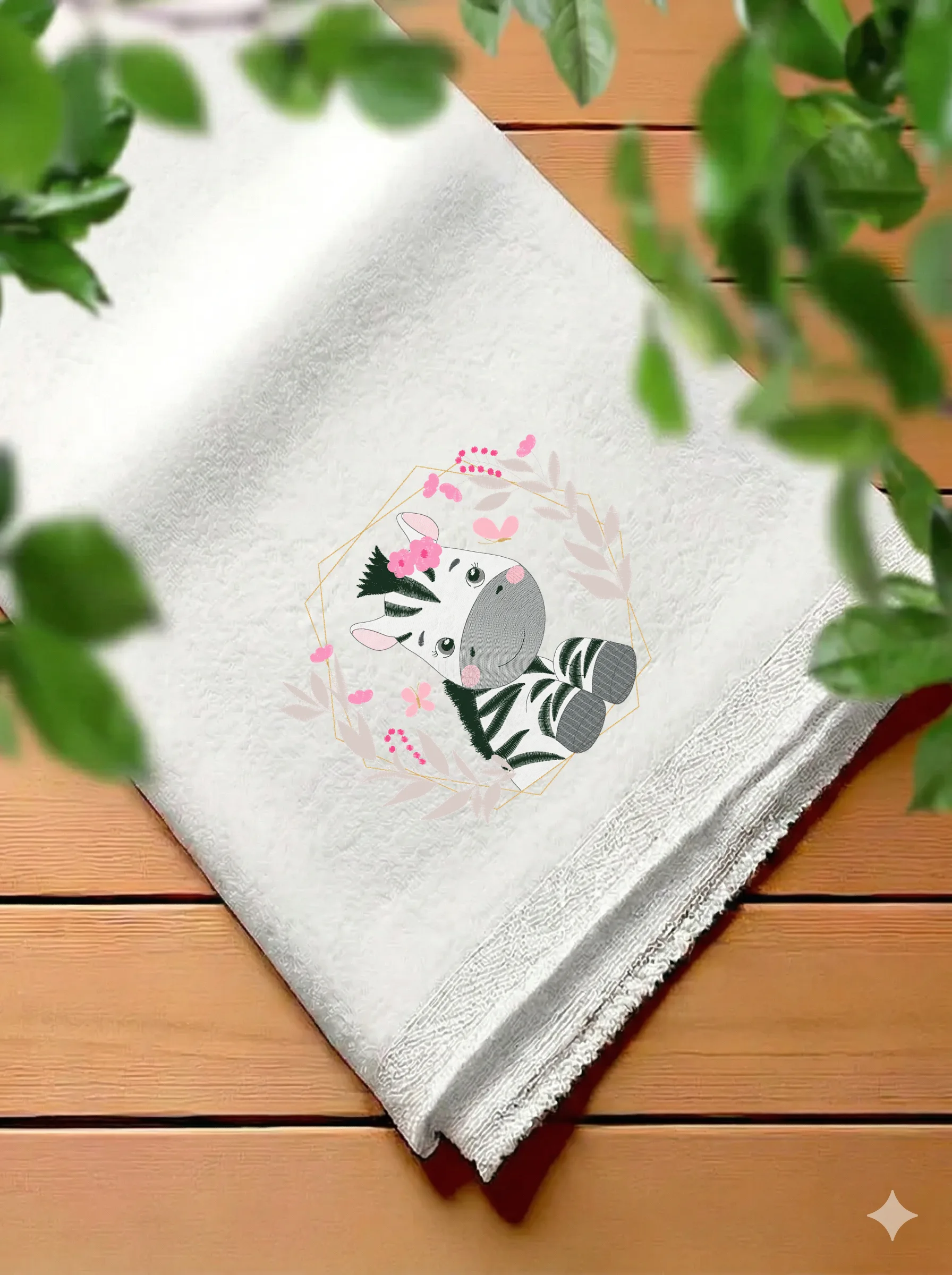 Милая зебра с цветами (миниатюра 7)