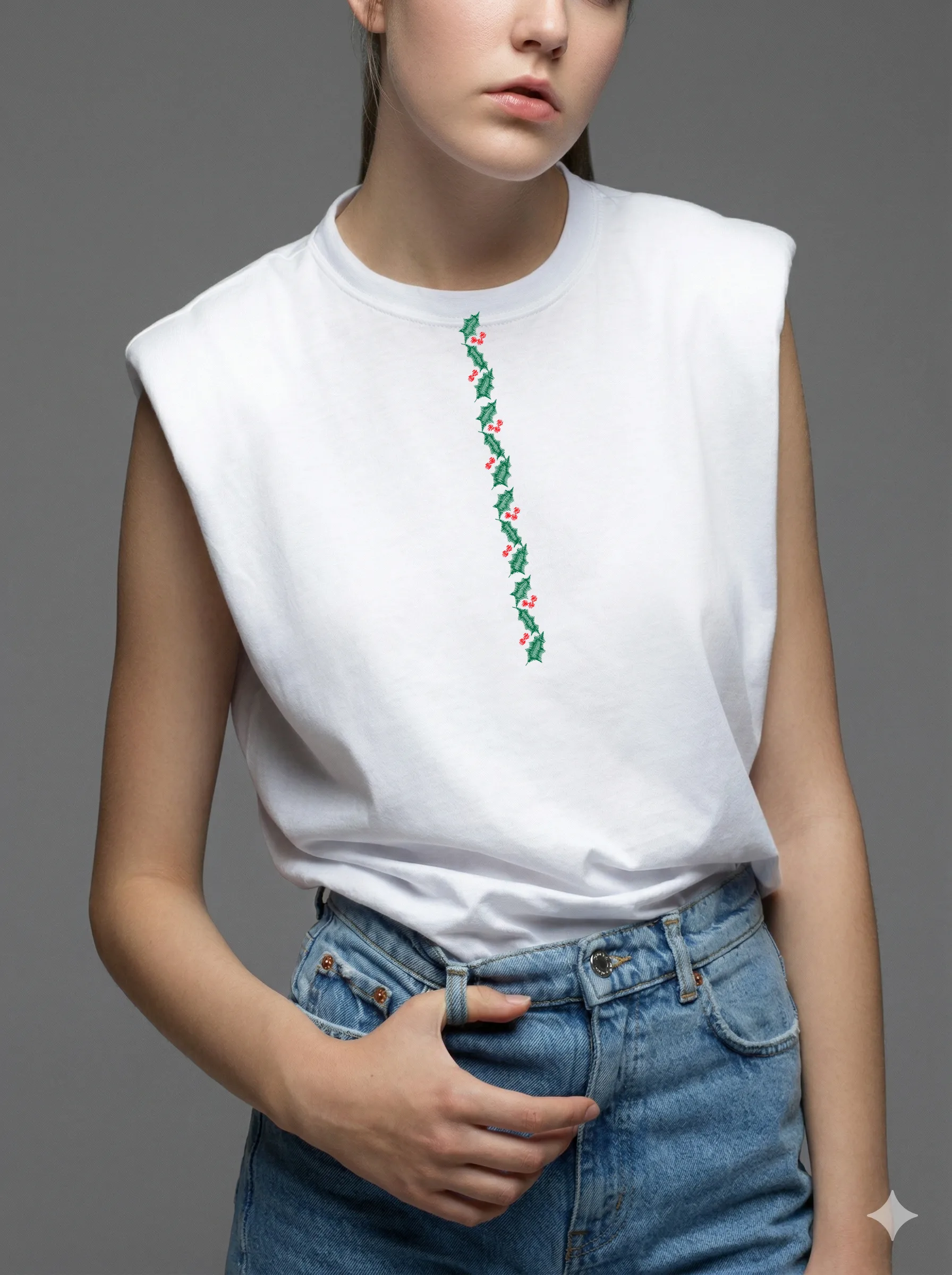 Новогодний бордюр с остролистом (миниатюра 8)