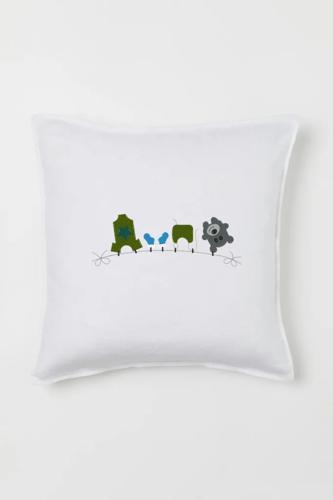 Дизайн машинной вышивки «Детские вещи на веревке» (69.1×198 мм) — вид 2