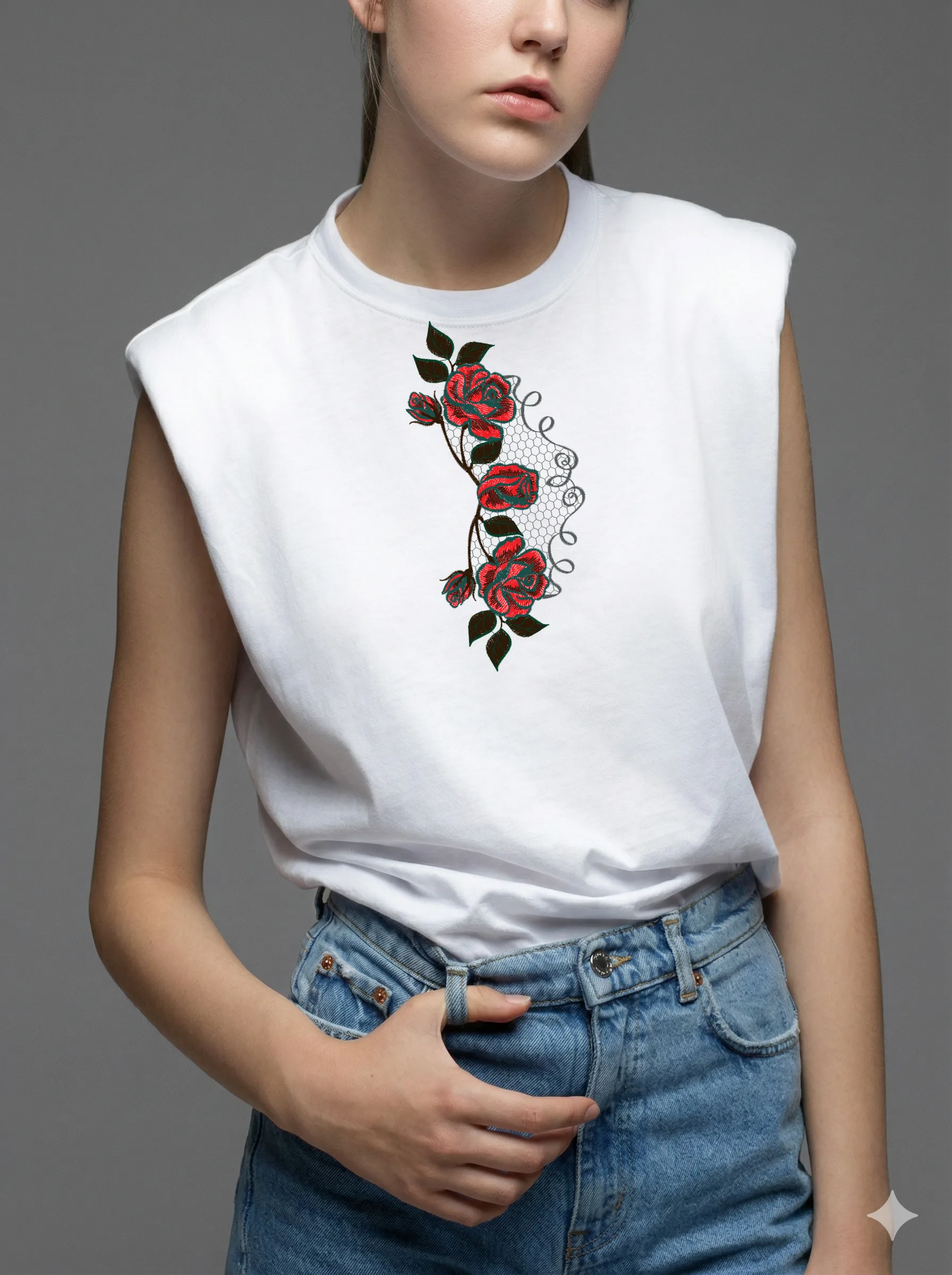 Алые розы на кружеве (миниатюра 8)