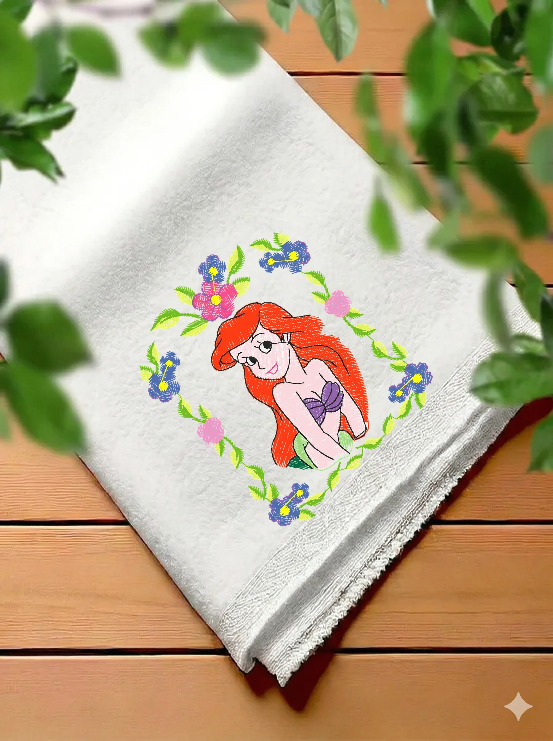 Русалочка Ариэль в цветах (миниатюра 7)