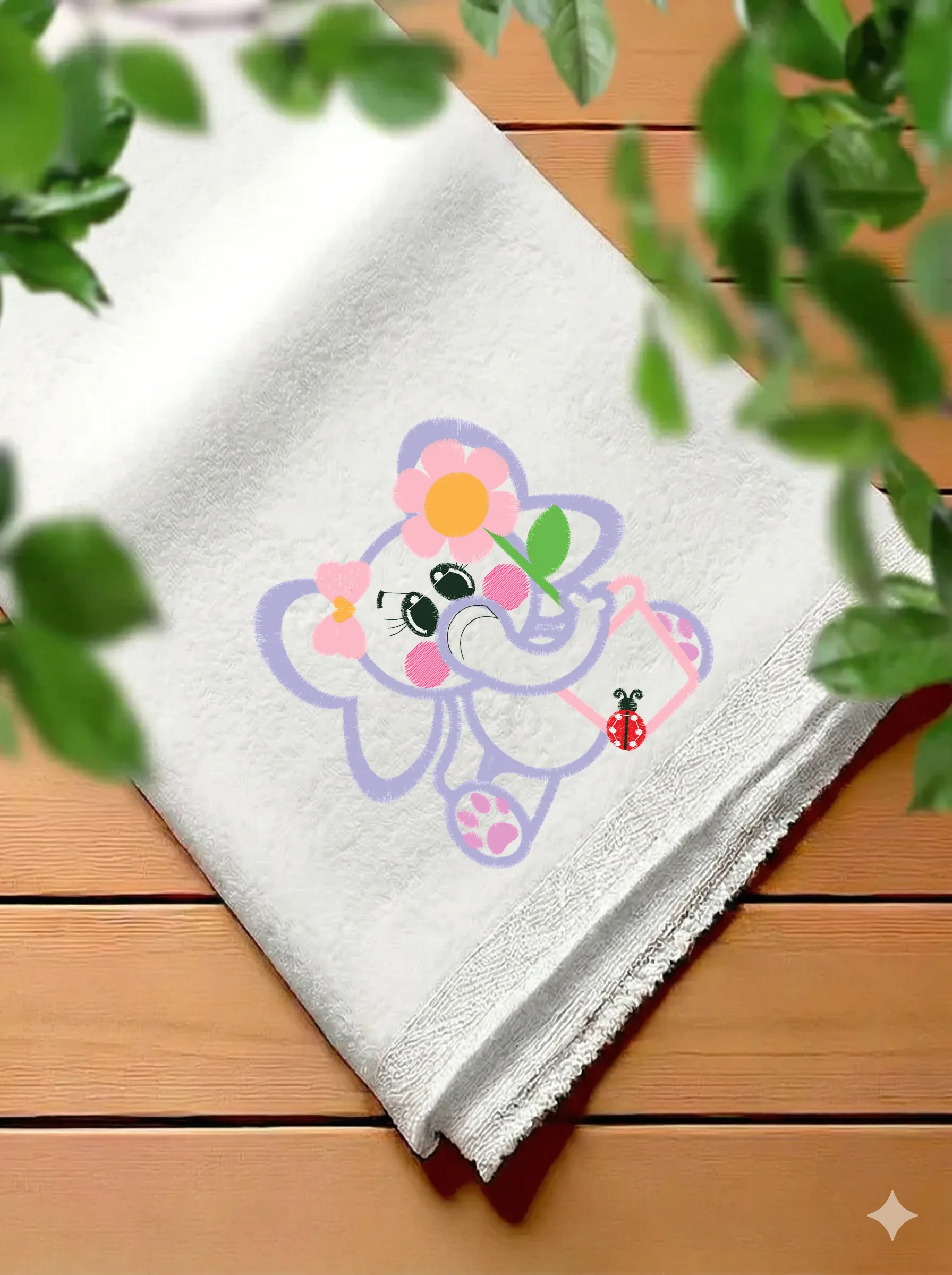 Дизайн машинной вышивки «Милый слоник с цветком» (125×126.8 мм) — вид 7