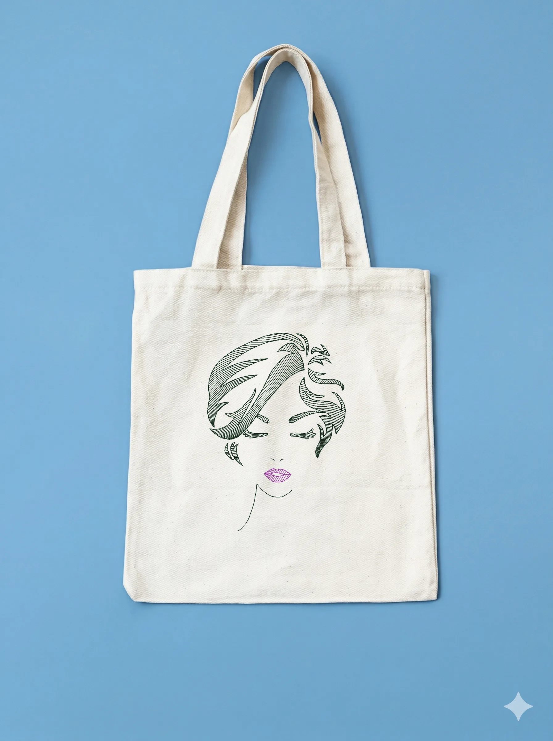 Дизайн машинной вышивки «Стильный женский силуэт» (63×90.5 мм) — вид 10