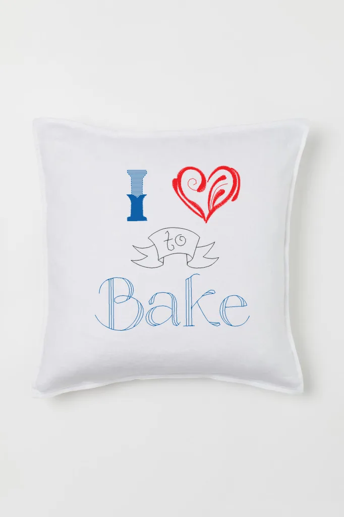 Дизайн машинной вышивки «Надпись I Love to Bake» (84.8×90.4 мм) — вид 2
