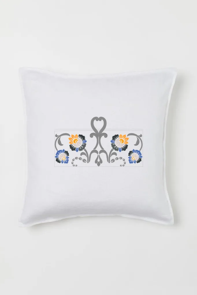 Дизайн машинной вышивки «Цветочный винтажный орнамент» (125×220.6 мм) — вид 2