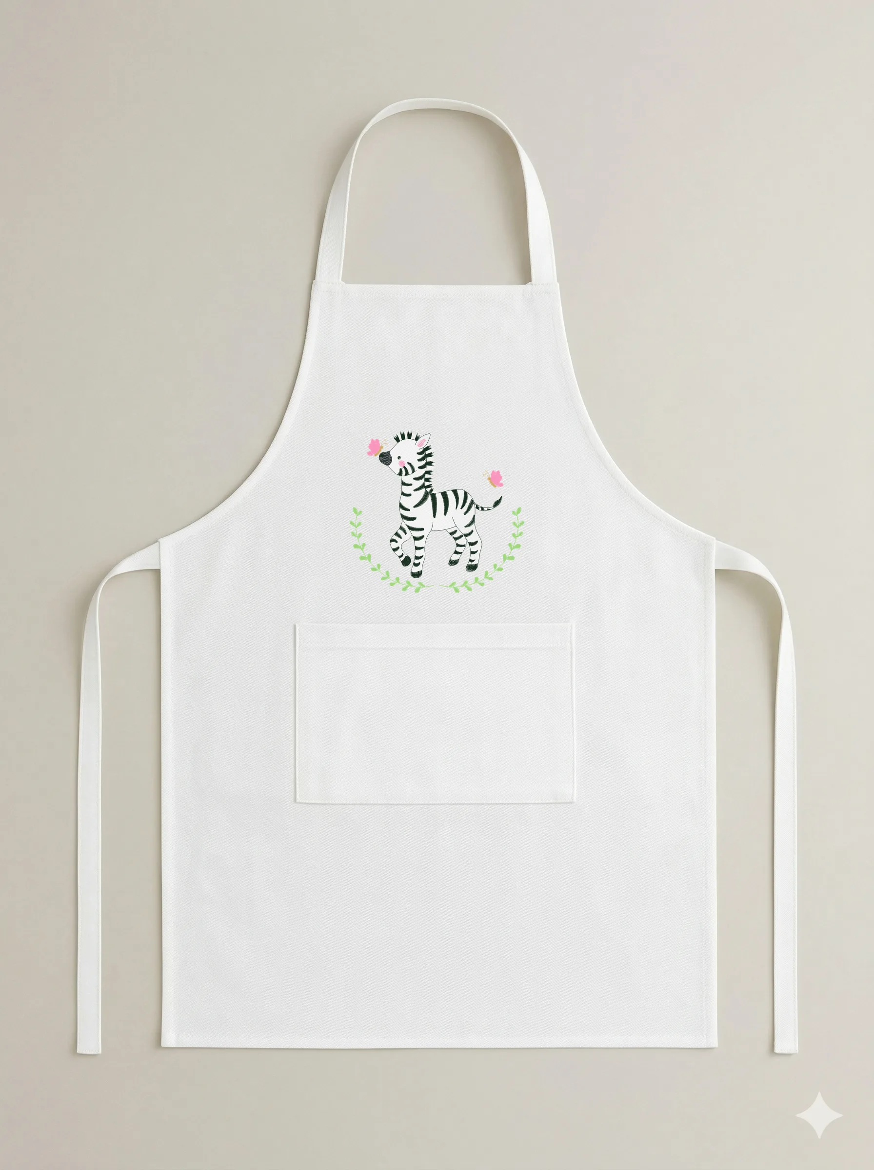 Дизайн машинной вышивки «Милая зебра с бабочками» (139.2×129.8 мм) — вид 6