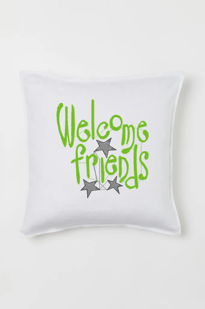 Дизайн машинной вышивки «Надпись Welcome Friends» (77.8×83.4 мм) — вид 2