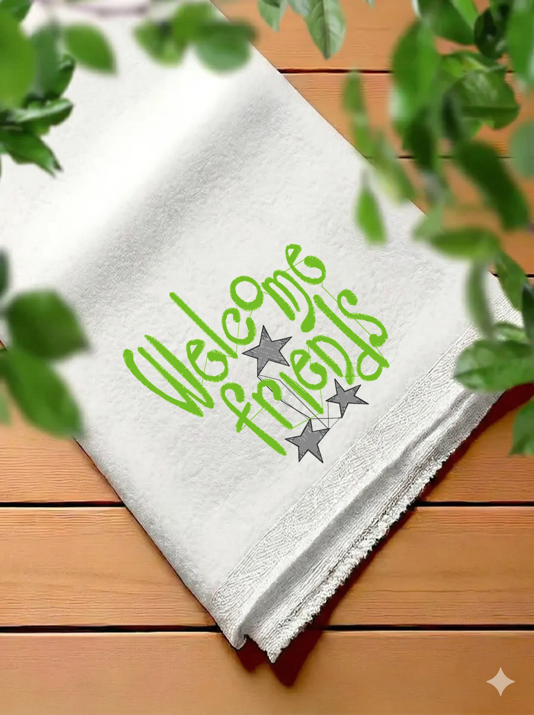 Дизайн машинной вышивки «Надпись Welcome Friends» (77.8×83.4 мм) — вид 7