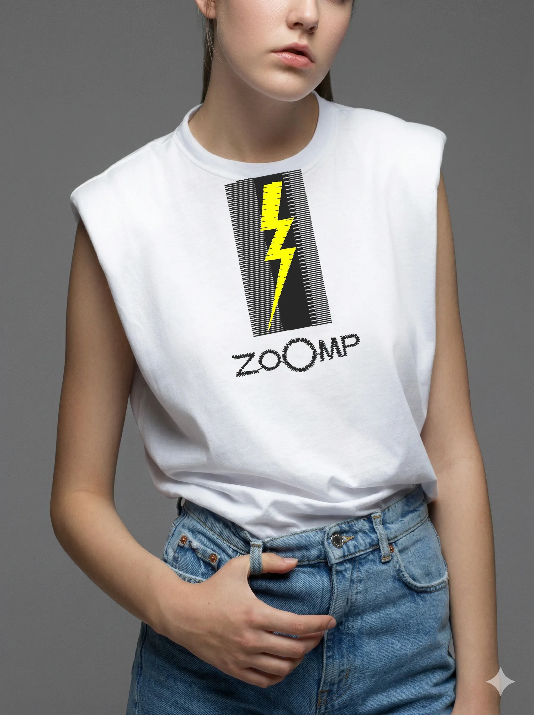 Дизайн машинной вышивки «Желтая молния ZOOMP» (32.6×51 мм) — вид 8