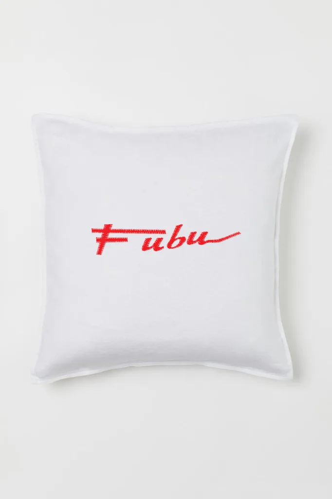 Дизайн машинной вышивки «Красный логотип Fubu» (71.8×14.5 мм) — вид 2