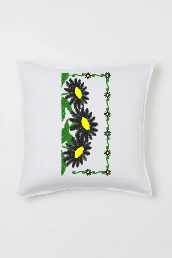 Дизайн машинной вышивки «Рамка с ромашками» (70.4×146 мм) — вид 2