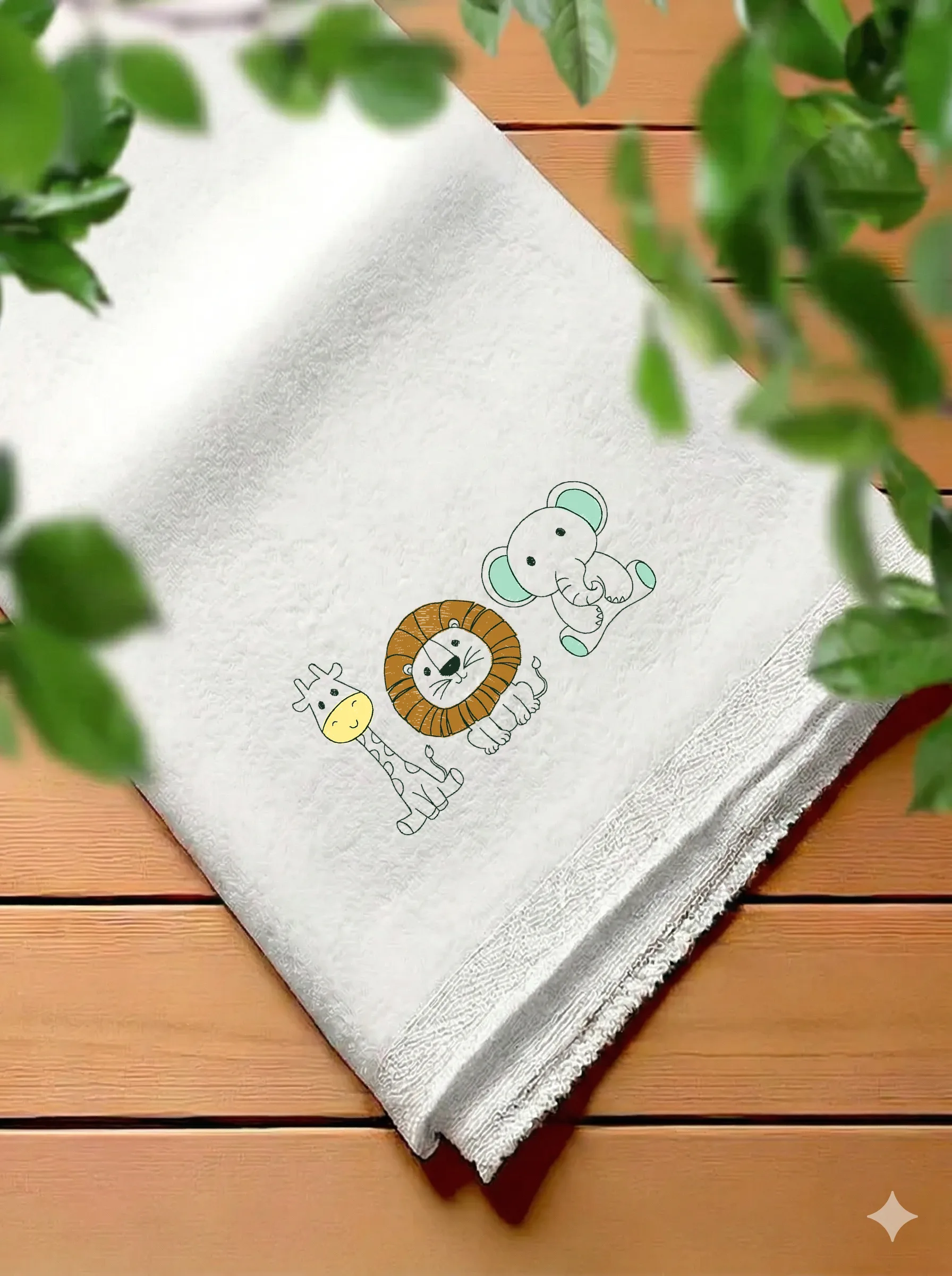 Дизайн машинной вышивки «Милые зверята сафари» (99×51.2 мм) — вид 7