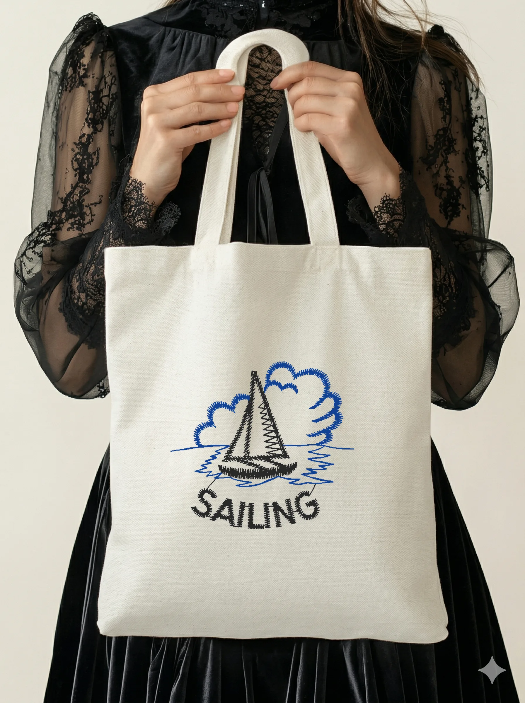 Дизайн машинной вышивки «Морской парусник SAILING» (48.7×44.6 мм) — вид 5
