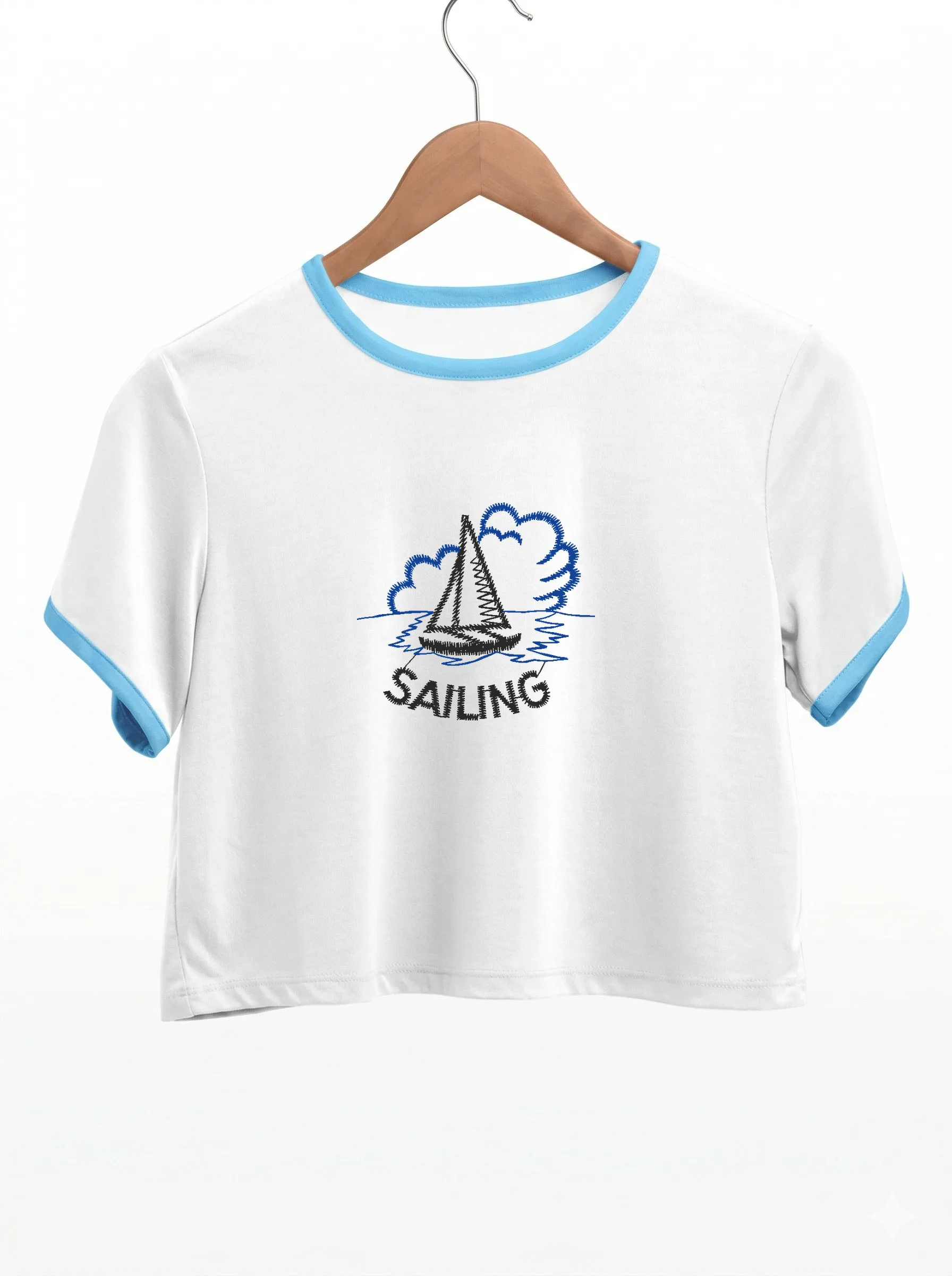 Дизайн машинной вышивки «Морской парусник SAILING» (48.7×44.6 мм) — вид 9