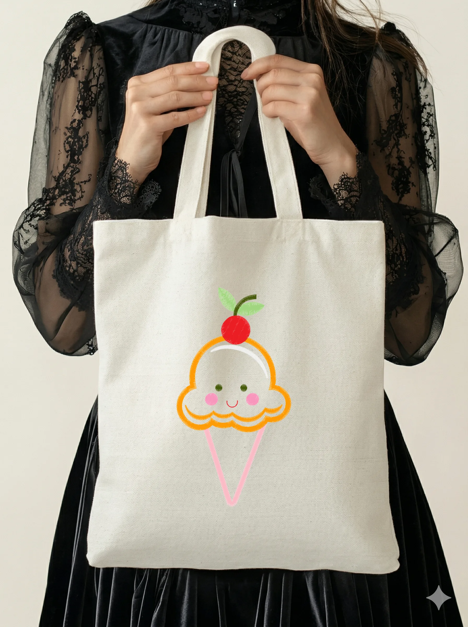 Дизайн машинной вышивки «Милое мороженое с вишенкой» (93.2×178.6 мм) — вид 5
