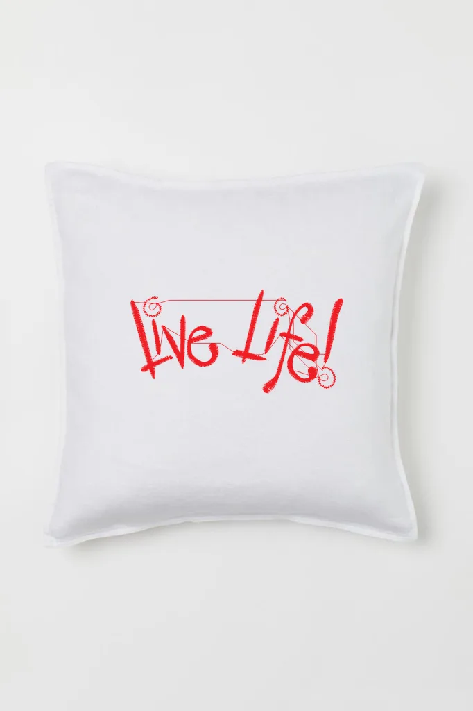 Дизайн машинной вышивки «Надпись Live Life» (92.4×45 мм) — вид 2