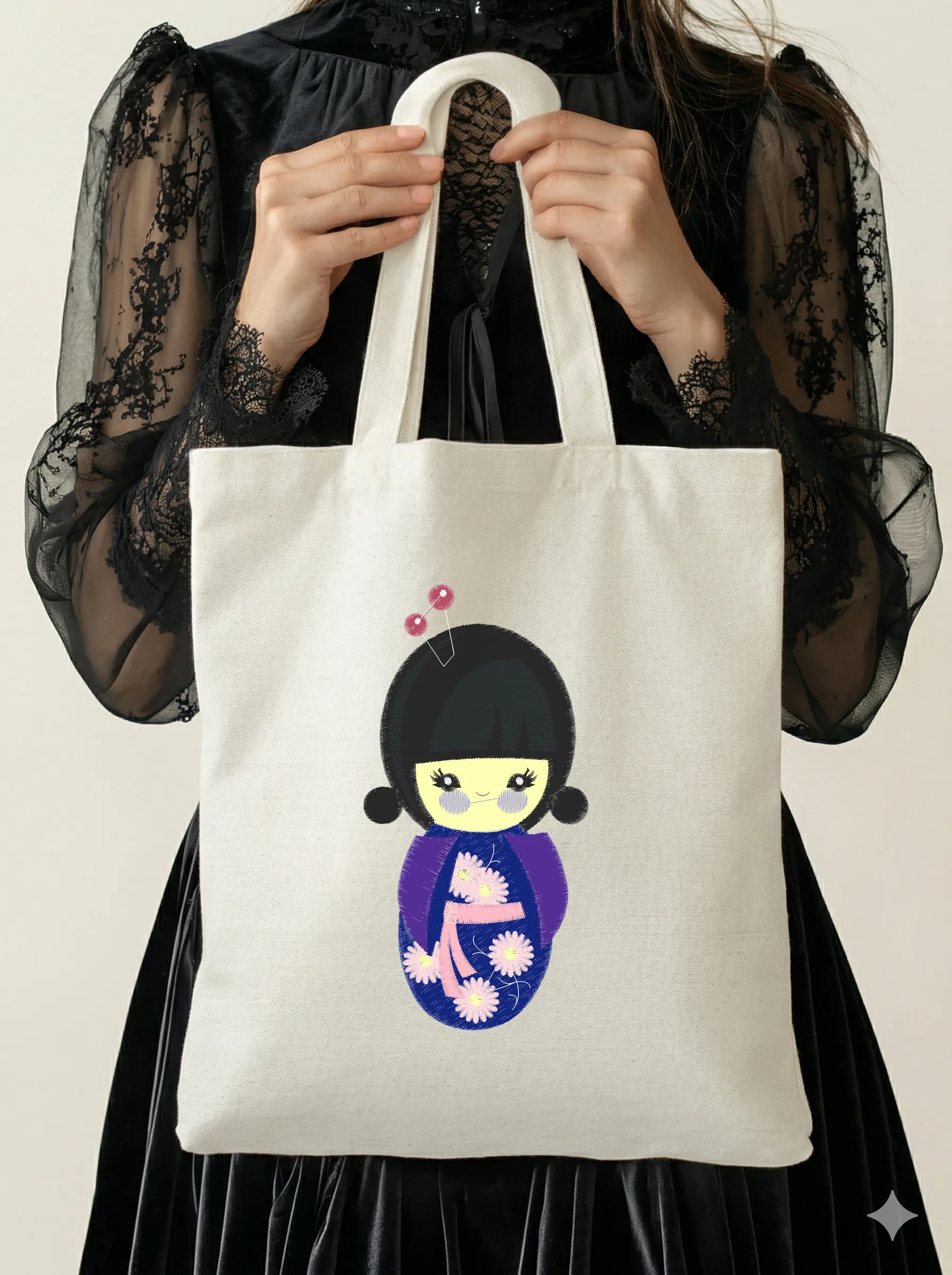 Дизайн машинной вышивки «Японская кукла Кокеси» (88.6×175.6 мм) — вид 5