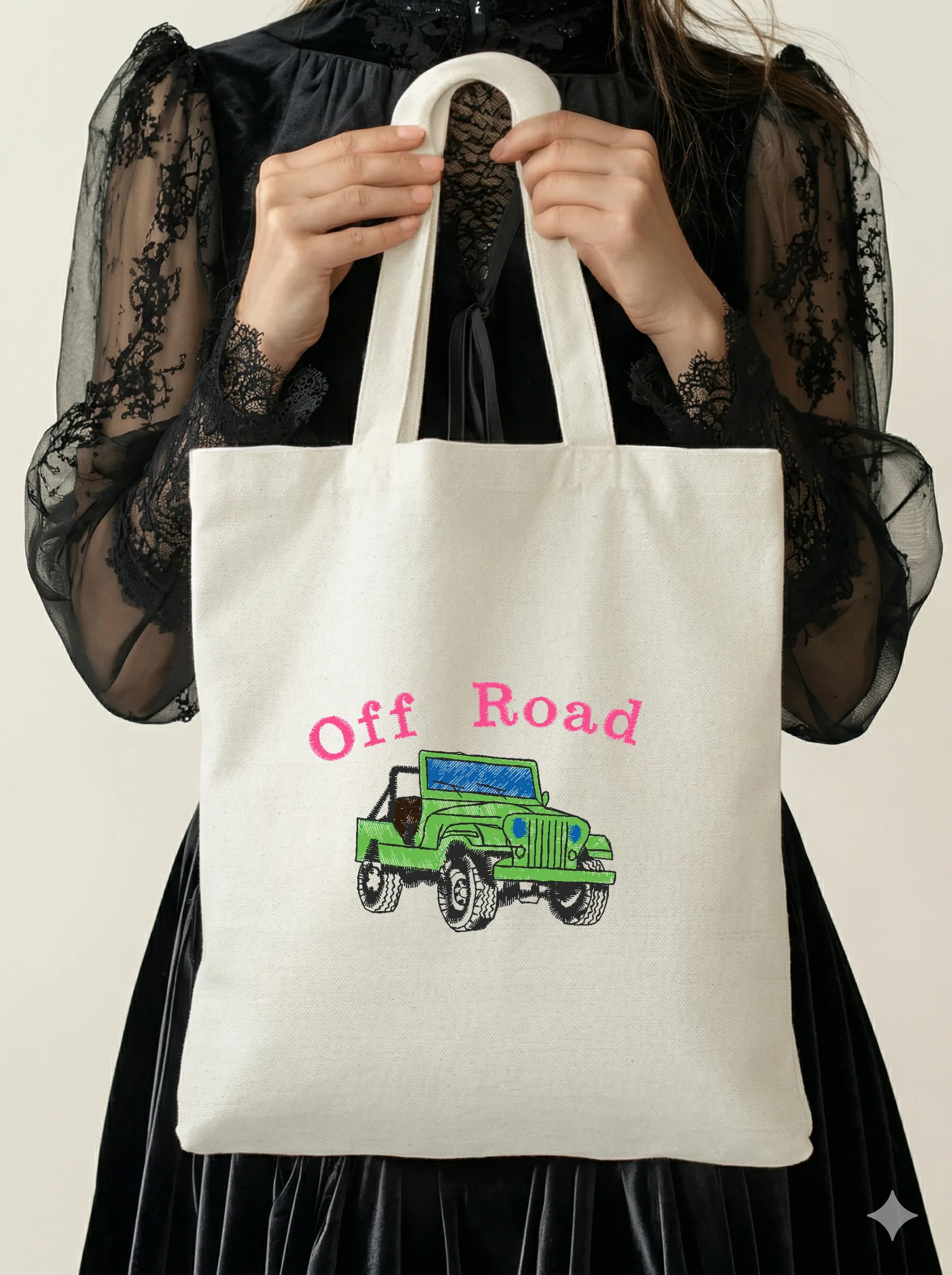 Дизайн машинной вышивки «Зеленый внедорожник Off Road» (72.8×51.6 мм) — вид 5