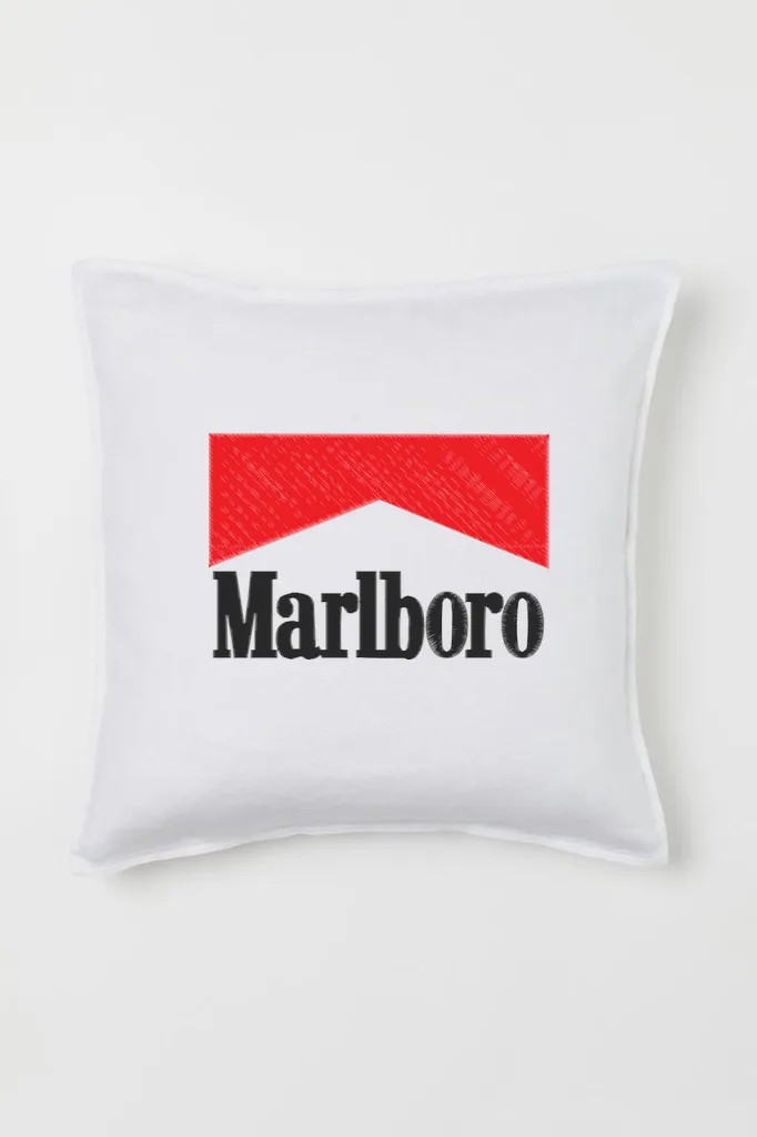 Дизайн машинной вышивки «Красно-белый логотип Marlboro» (144×217 мм) — вид 2