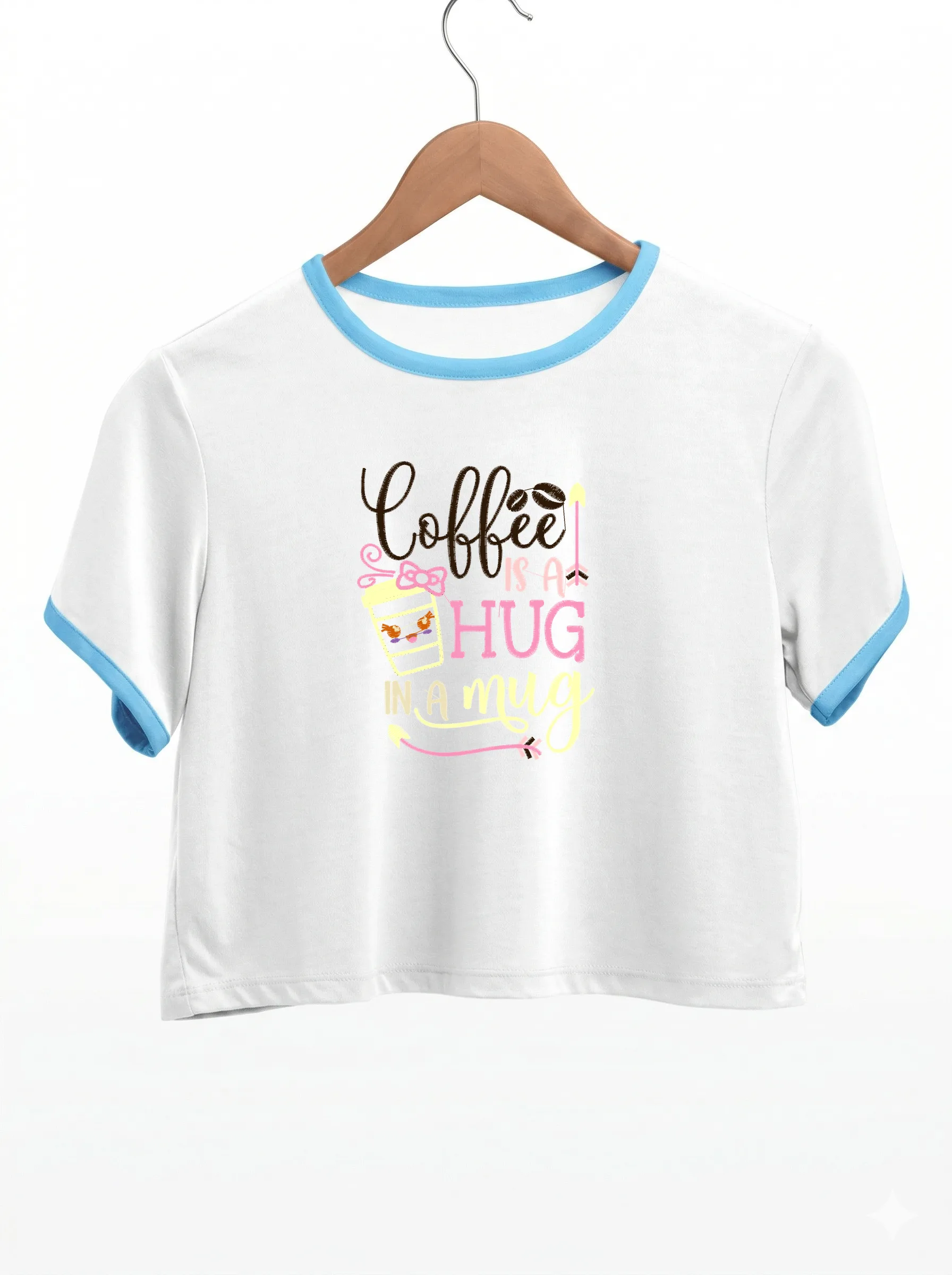 Дизайн машинной вышивки «Надпись Coffee is a hug» (99.4×124.8 мм) — вид 9