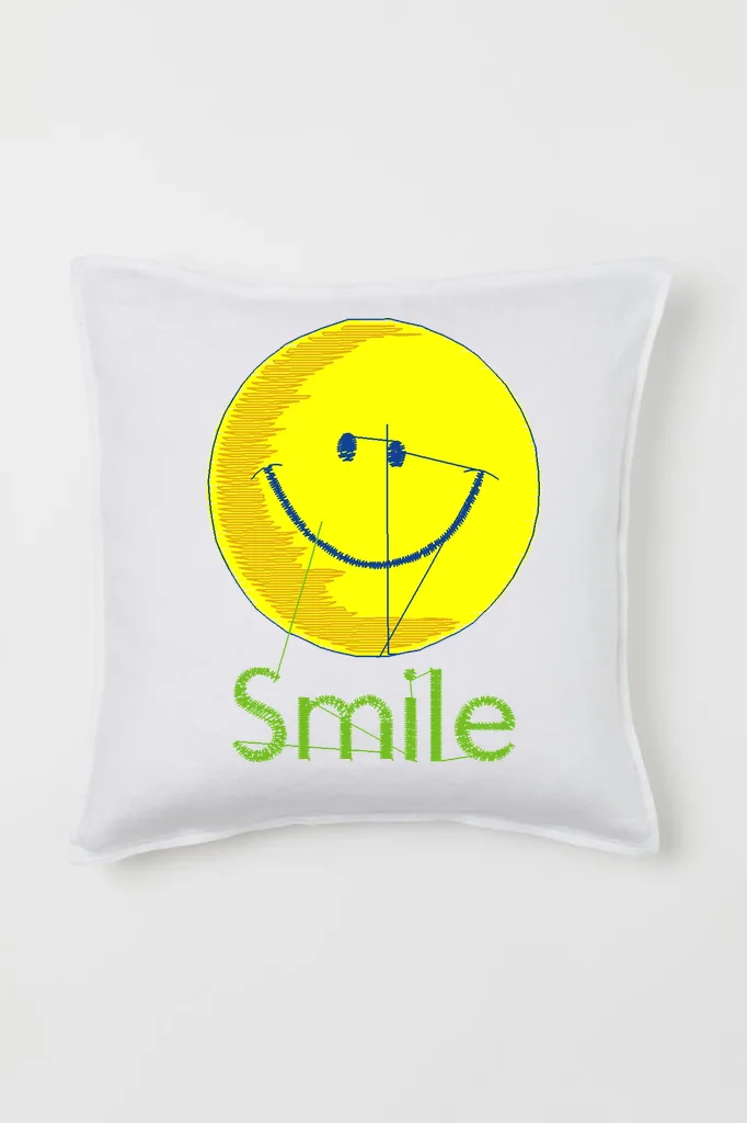 Дизайн машинной вышивки «Веселый смайлик Smile» (61.2×80.6 мм) — вид 2