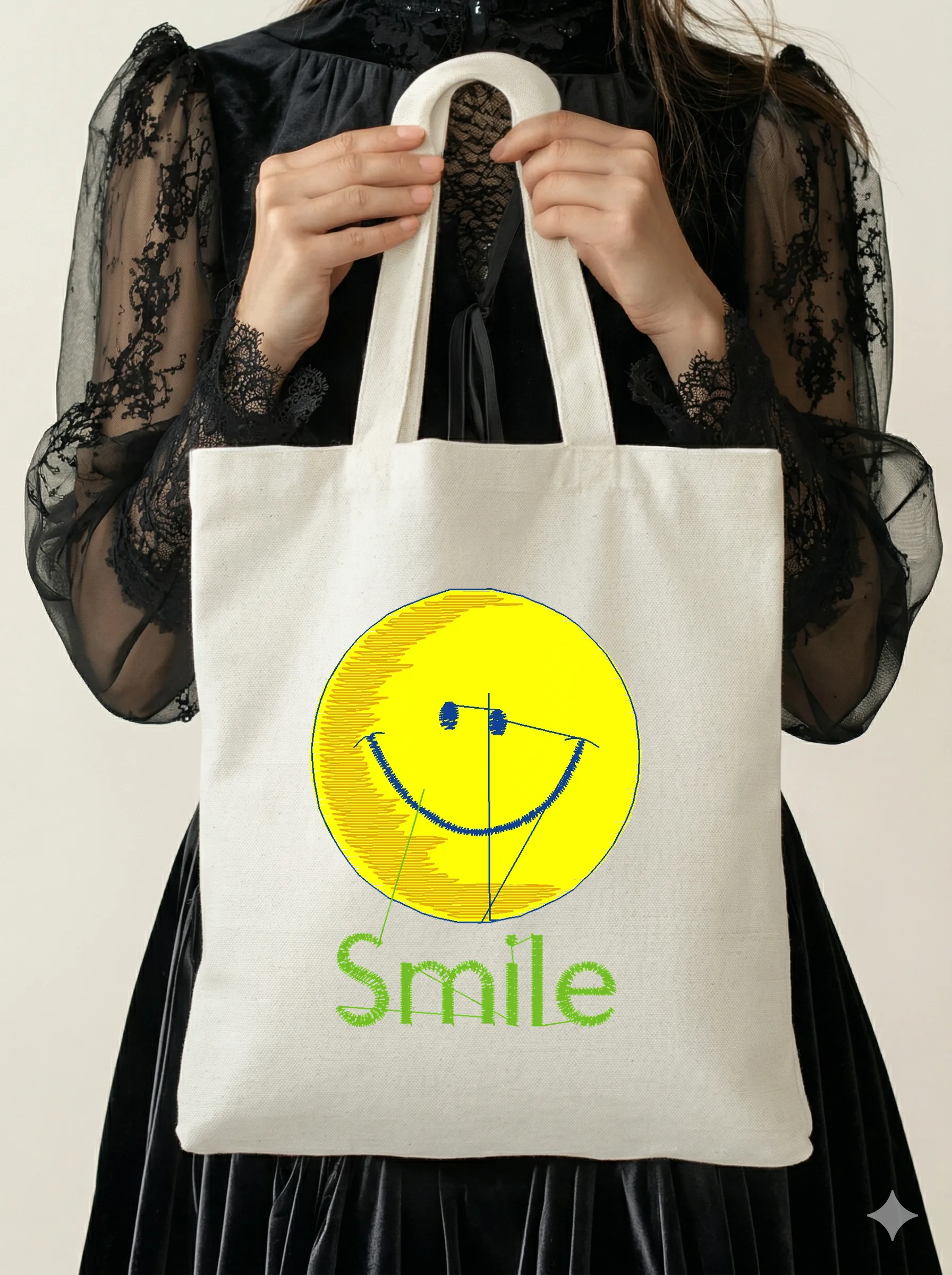 Дизайн машинной вышивки «Веселый смайлик Smile» (61.2×80.6 мм) — вид 5