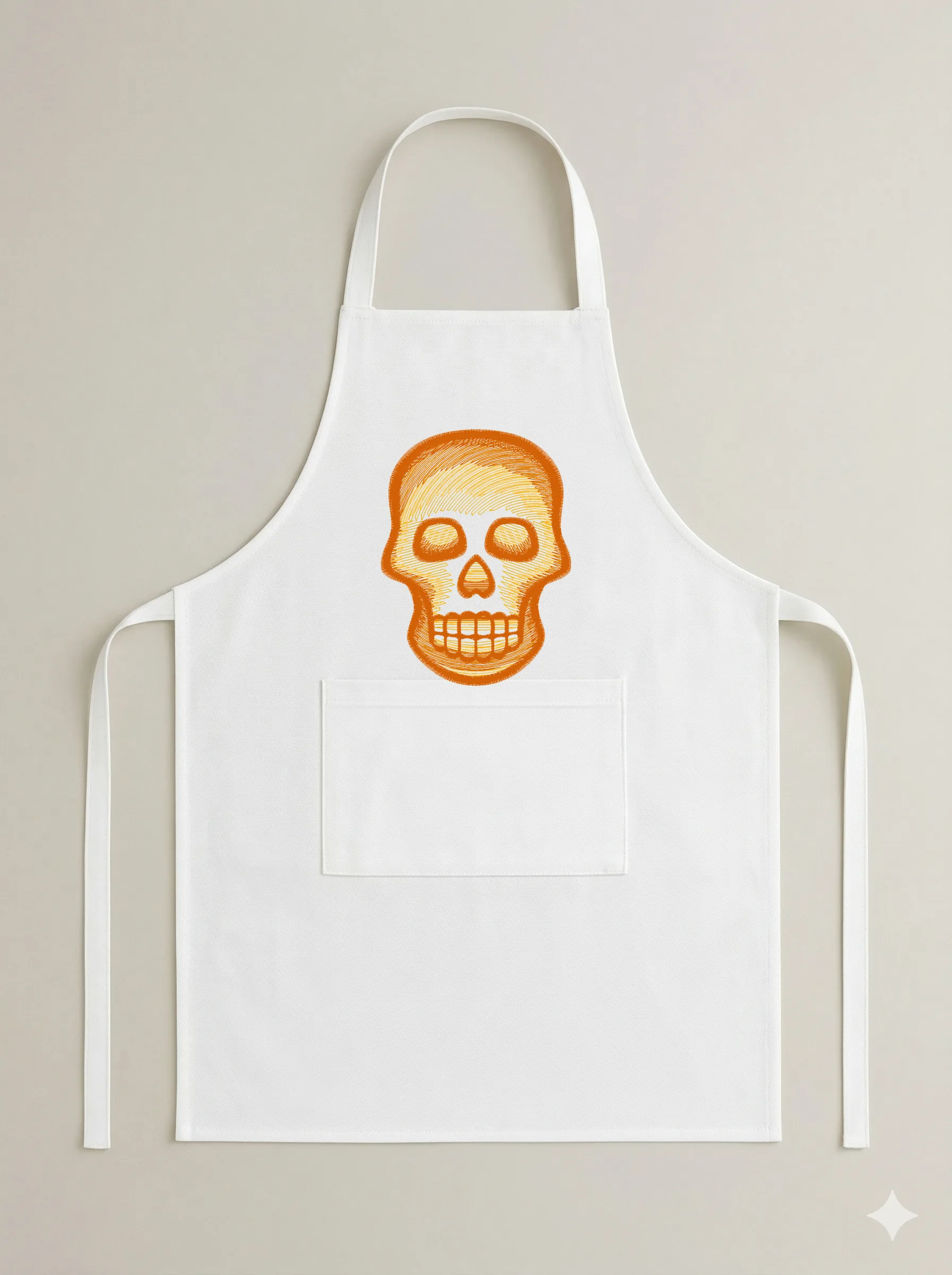 Дизайн машинной вышивки «Стилизованный оранжевый череп» (73.4×99 мм) — вид 6