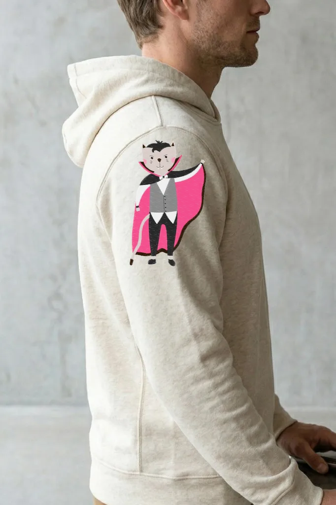 Дизайн машинной вышивки «Кот Дракула» (106.7×175.1 мм) — вид 3