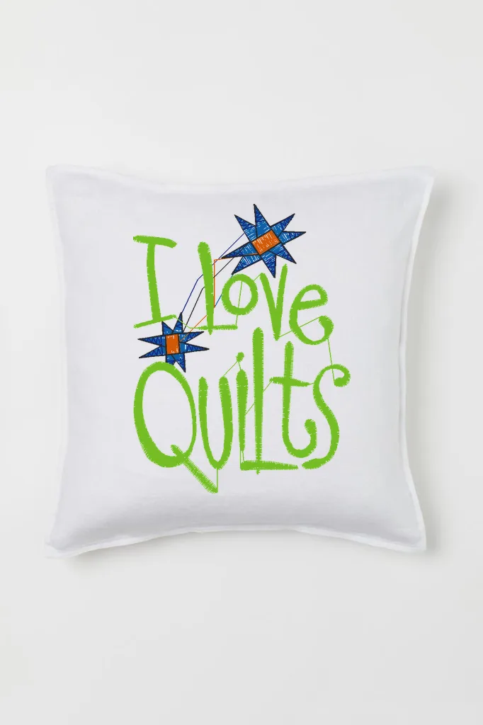 Дизайн машинной вышивки «Декоративная надпись Quilts» (58×77.5 мм) — вид 2