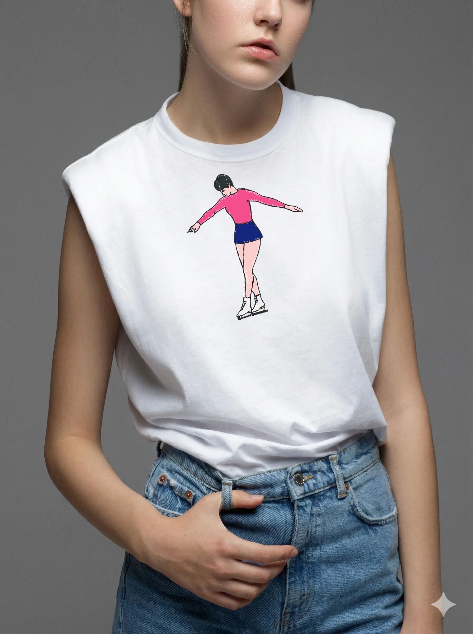 Дизайн машинной вышивки «Изящная фигуристка» (50.8×63.2 мм) — вид 8