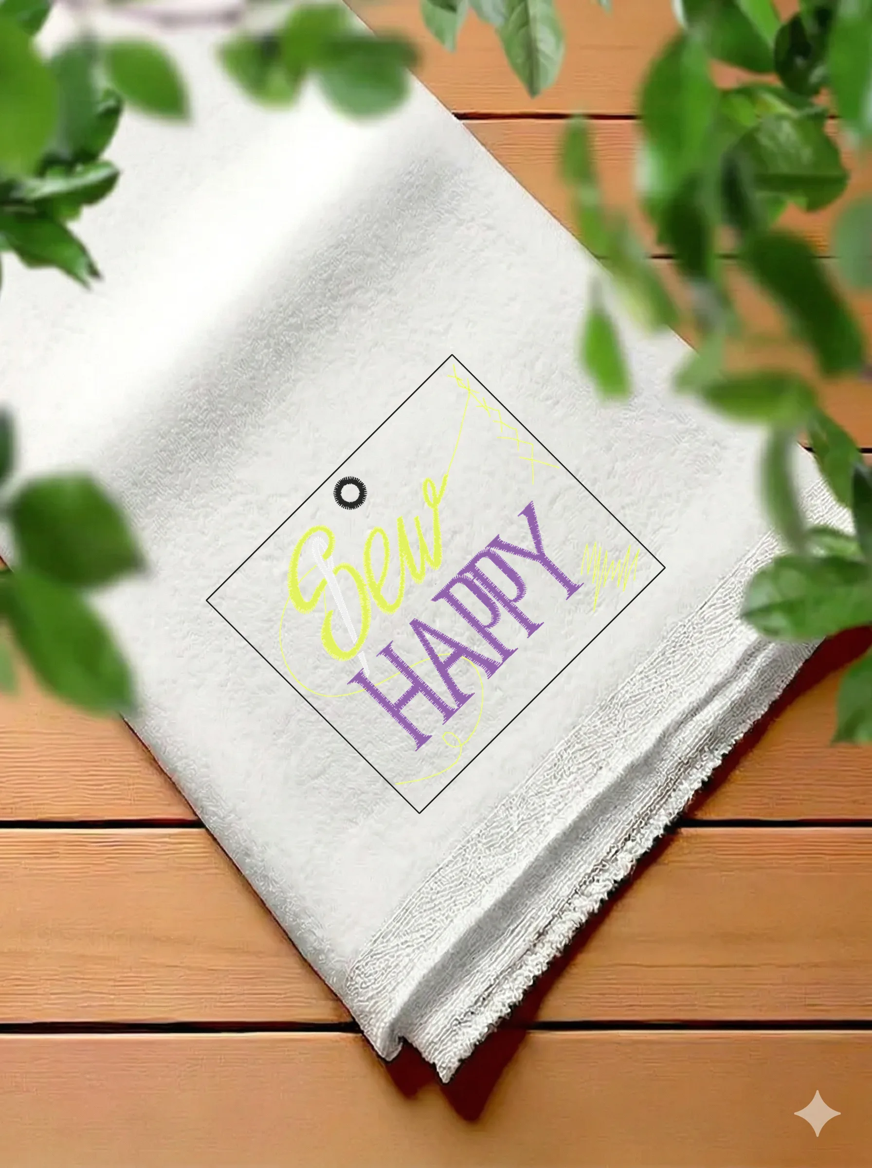 Дизайн машинной вышивки «Надпись Sew Happy» (75×65 мм) — вид 7