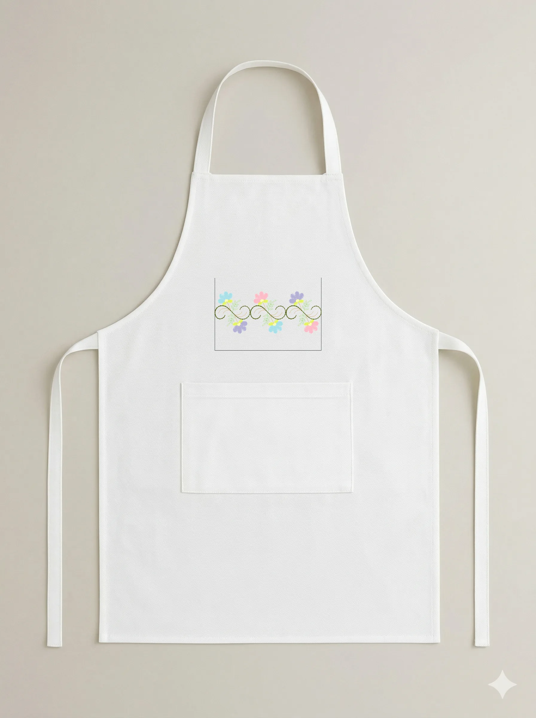 Дизайн машинной вышивки «Нежный цветочный бордюр» (99.2×67.6 мм) — вид 6