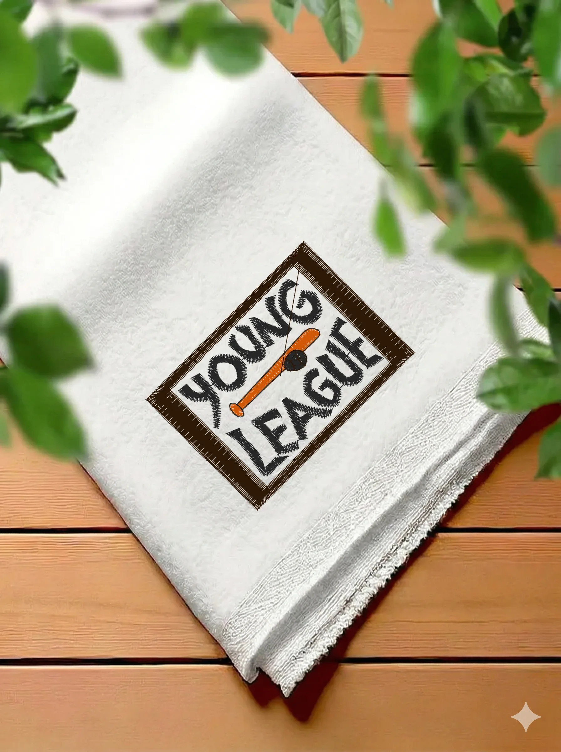Дизайн машинной вышивки «Бейсбольная эмблема Young League» (69.8×49.1 мм) — вид 7