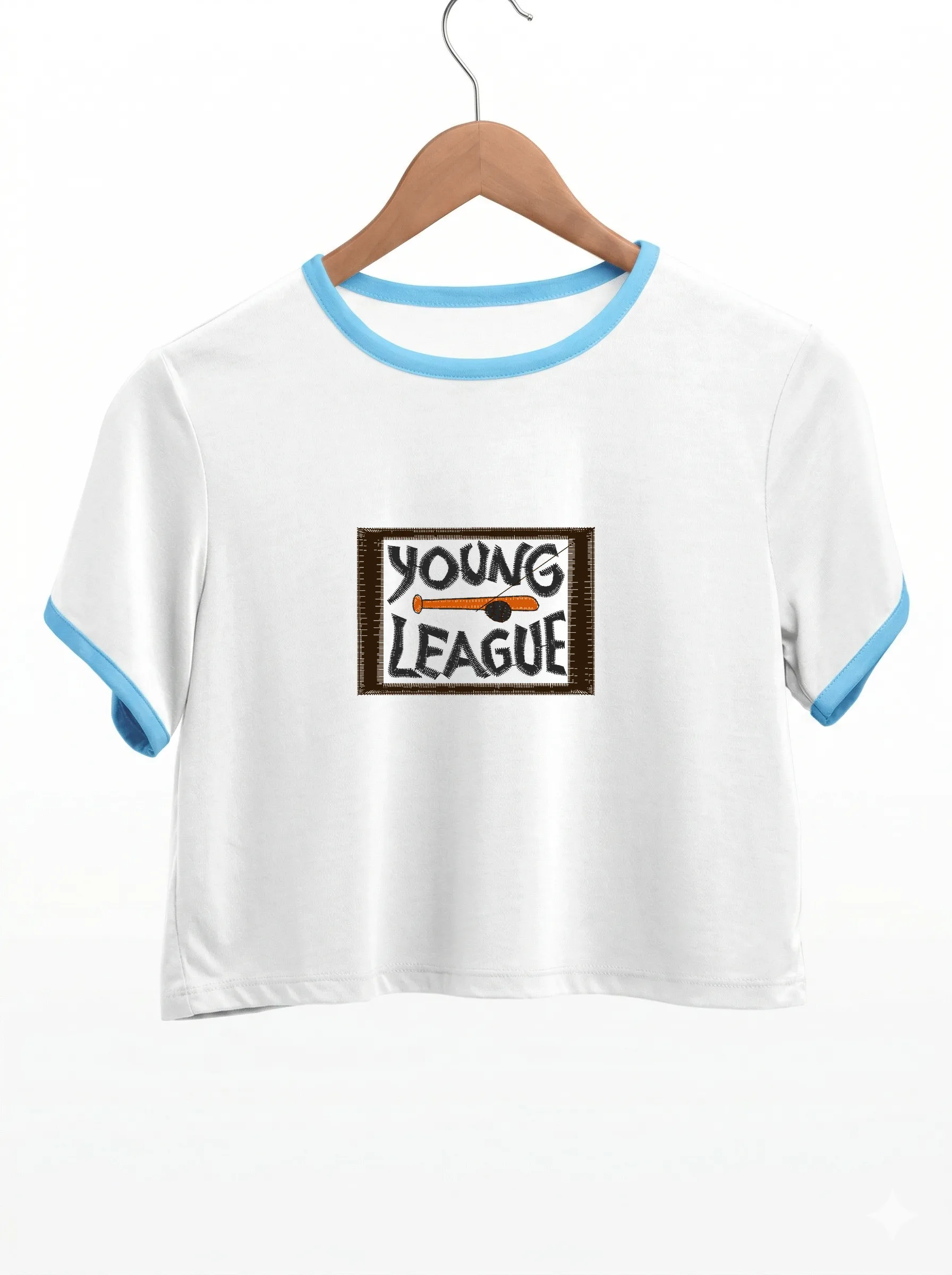 Дизайн машинной вышивки «Бейсбольная эмблема Young League» (69.8×49.1 мм) — вид 9