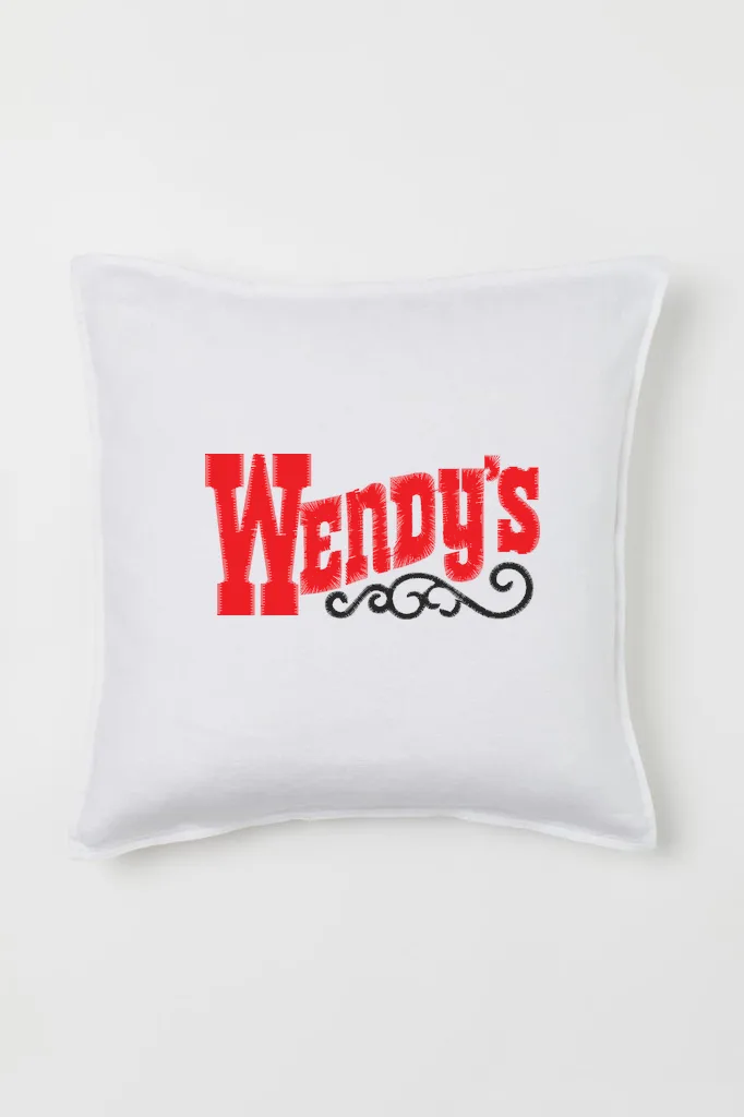 Дизайн машинной вышивки «Логотип Wendy's» (94×46.4 мм) — вид 2
