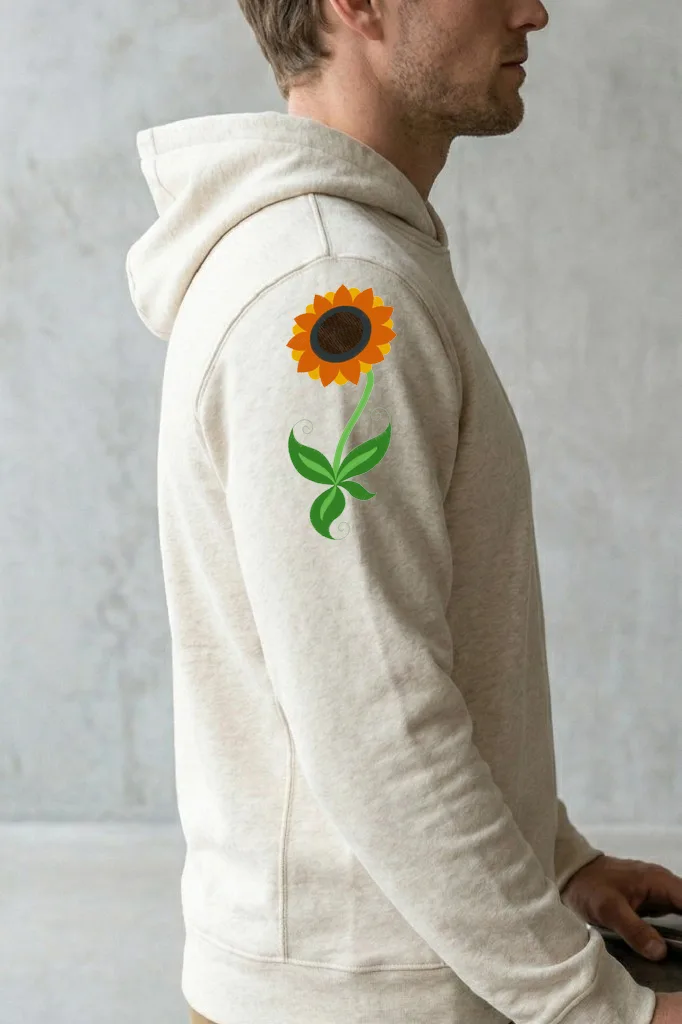 Дизайн машинной вышивки «Декоративный подсолнух» (75×174 мм) — вид 3