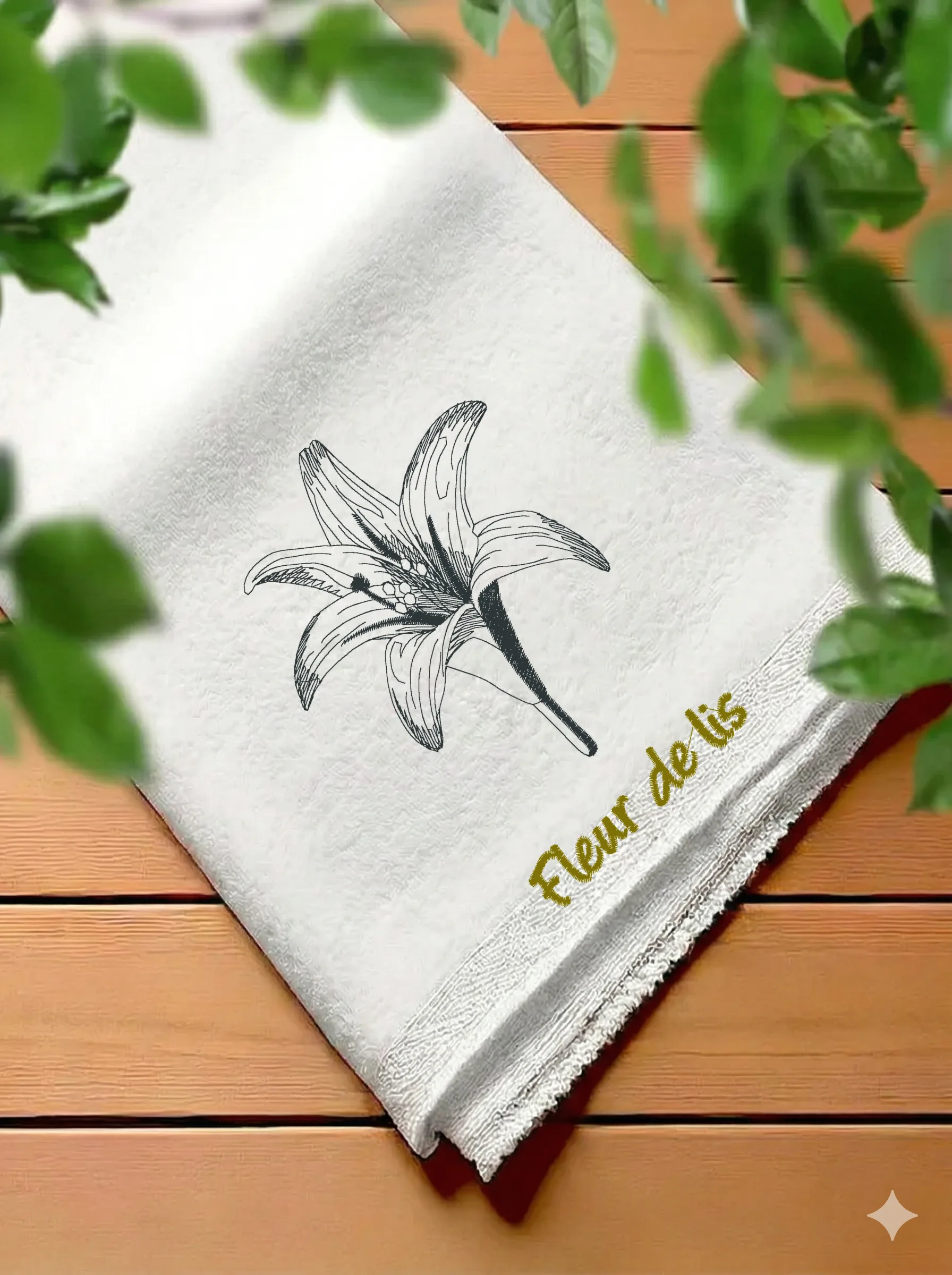 Дизайн машинной вышивки «Винтажная лилия Fleur de lis» (83×122.8 мм) — вид 7