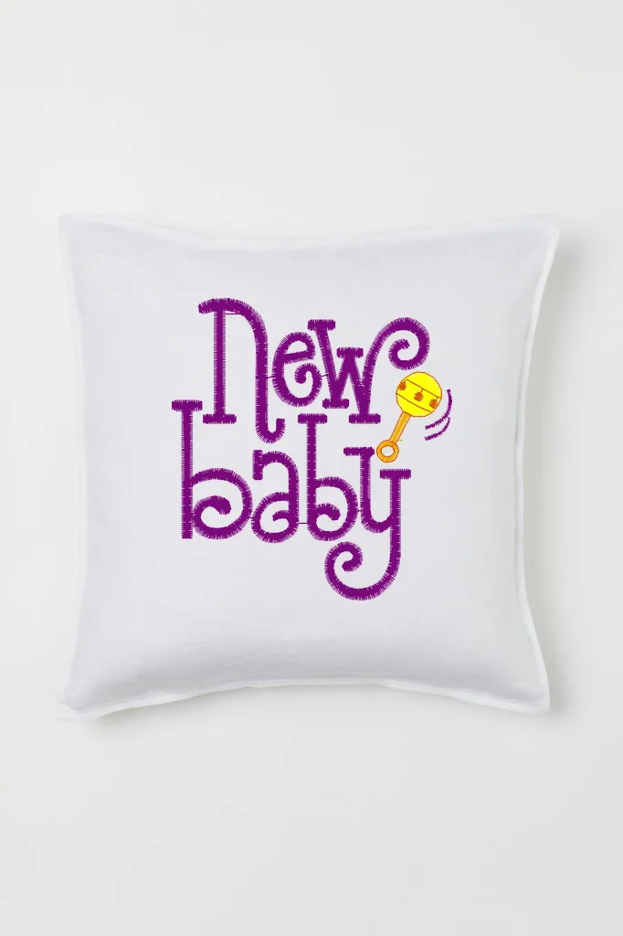 Дизайн машинной вышивки «Надпись New Baby» (69.2×74.8 мм) — вид 2