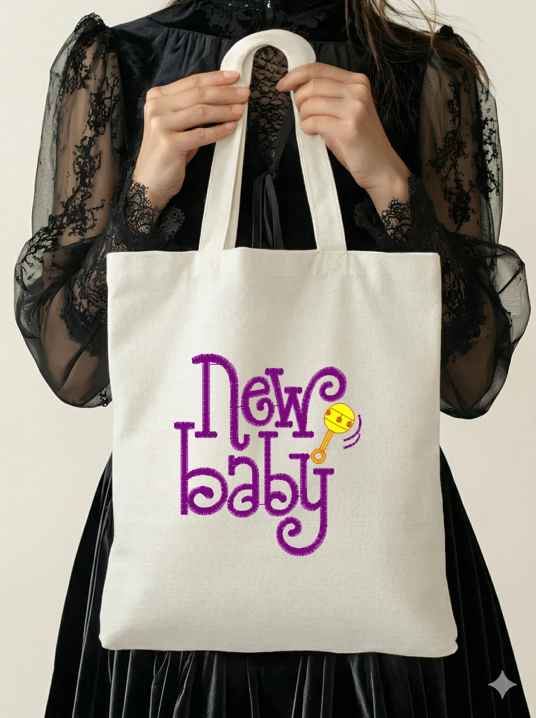Дизайн машинной вышивки «Надпись New Baby» (69.2×74.8 мм) — вид 5