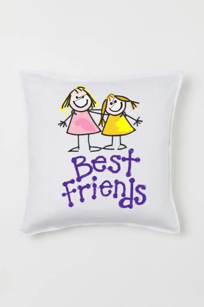 Дизайн машинной вышивки «Лучшие подружки Best Friends» (71.9×99.6 мм) — вид 2
