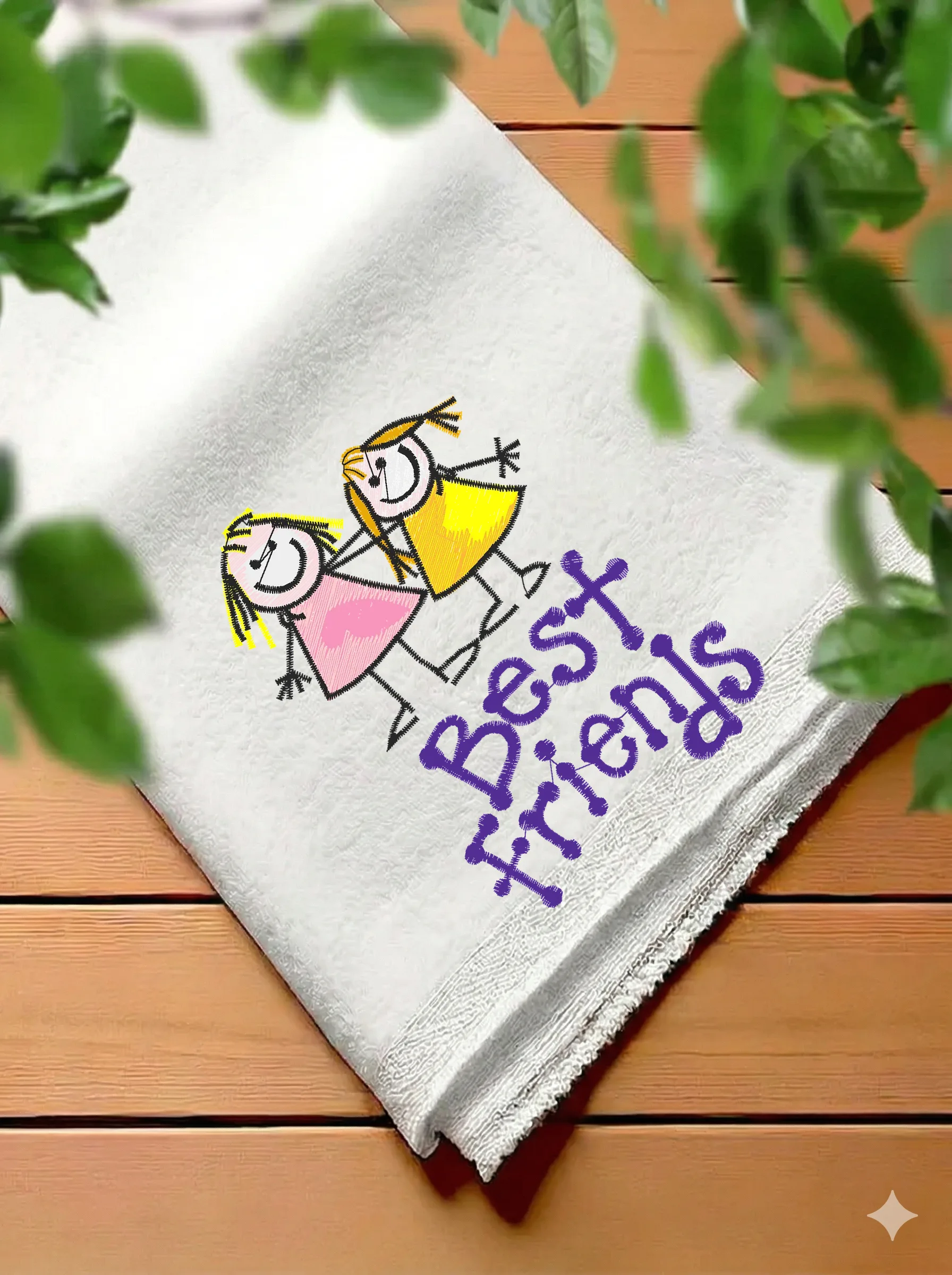 Дизайн машинной вышивки «Лучшие подружки Best Friends» (71.9×99.6 мм) — вид 7